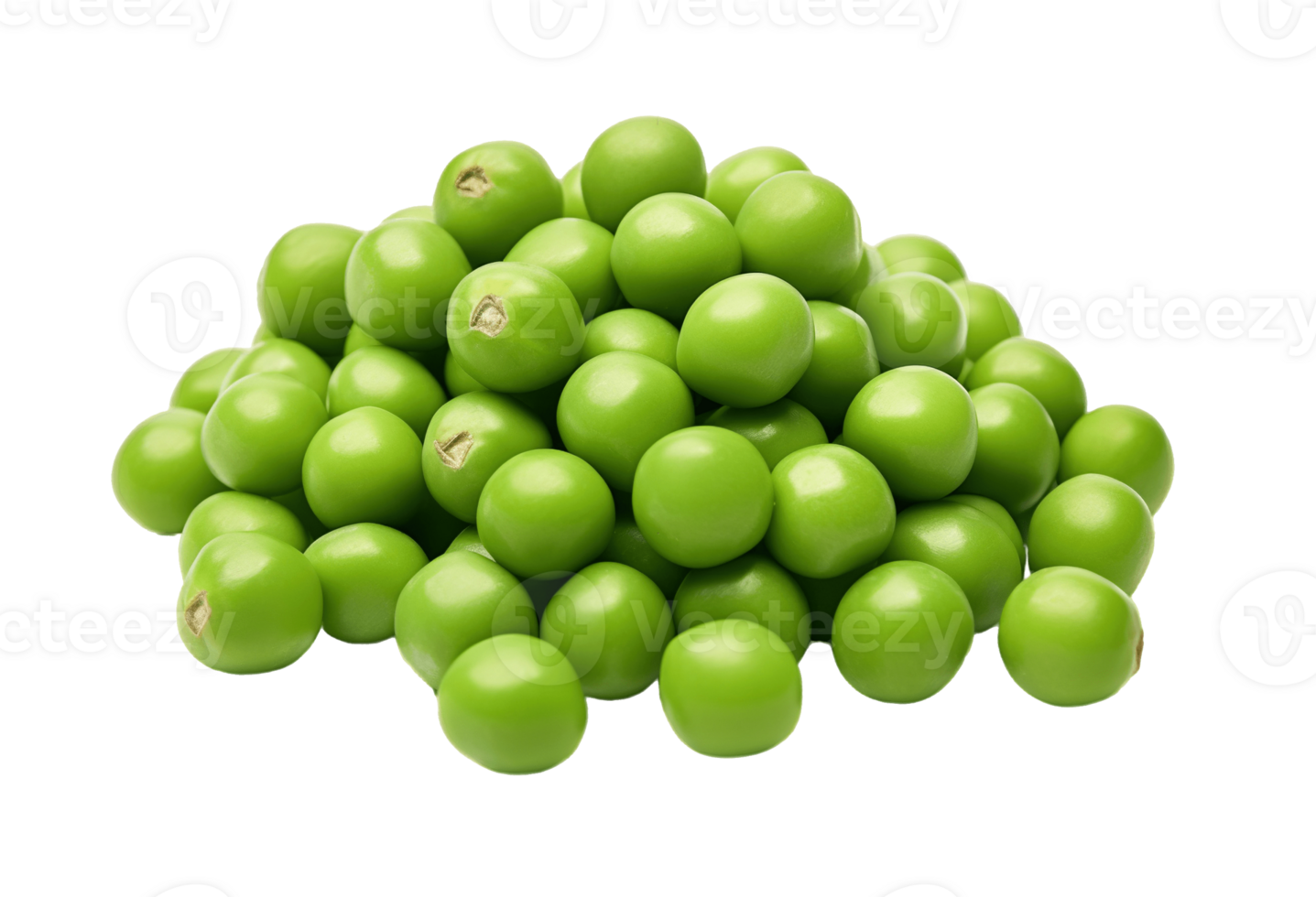 Green peas isolated on transparent background. PNG file, cut out. AI Generated