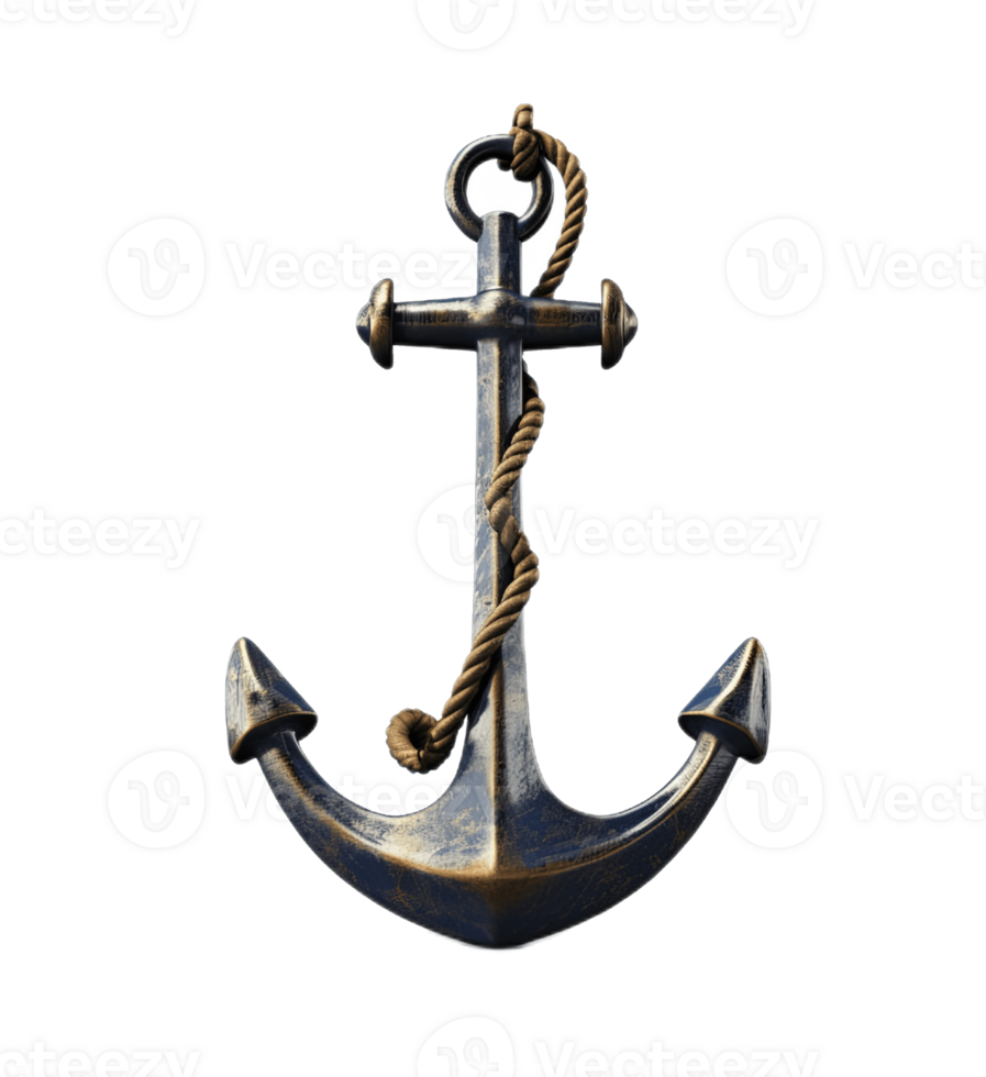 Anchor isolated on transparent background. PNG file, cut out. AI Generated