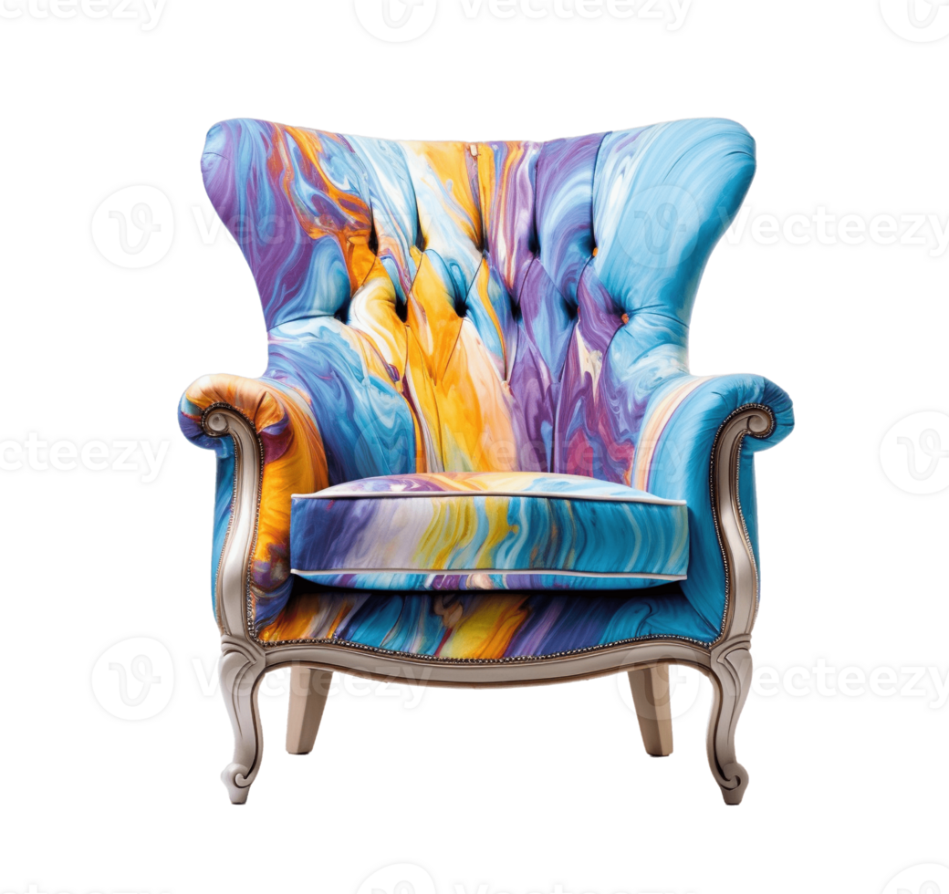 Accent chair isolated on transparent background. PNG file, cut out. AI Generated