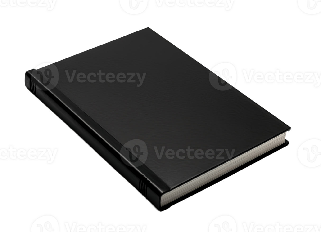 Black notebook, notepad, diary isolated on transparent background. PNG file, cut out. AI Generated