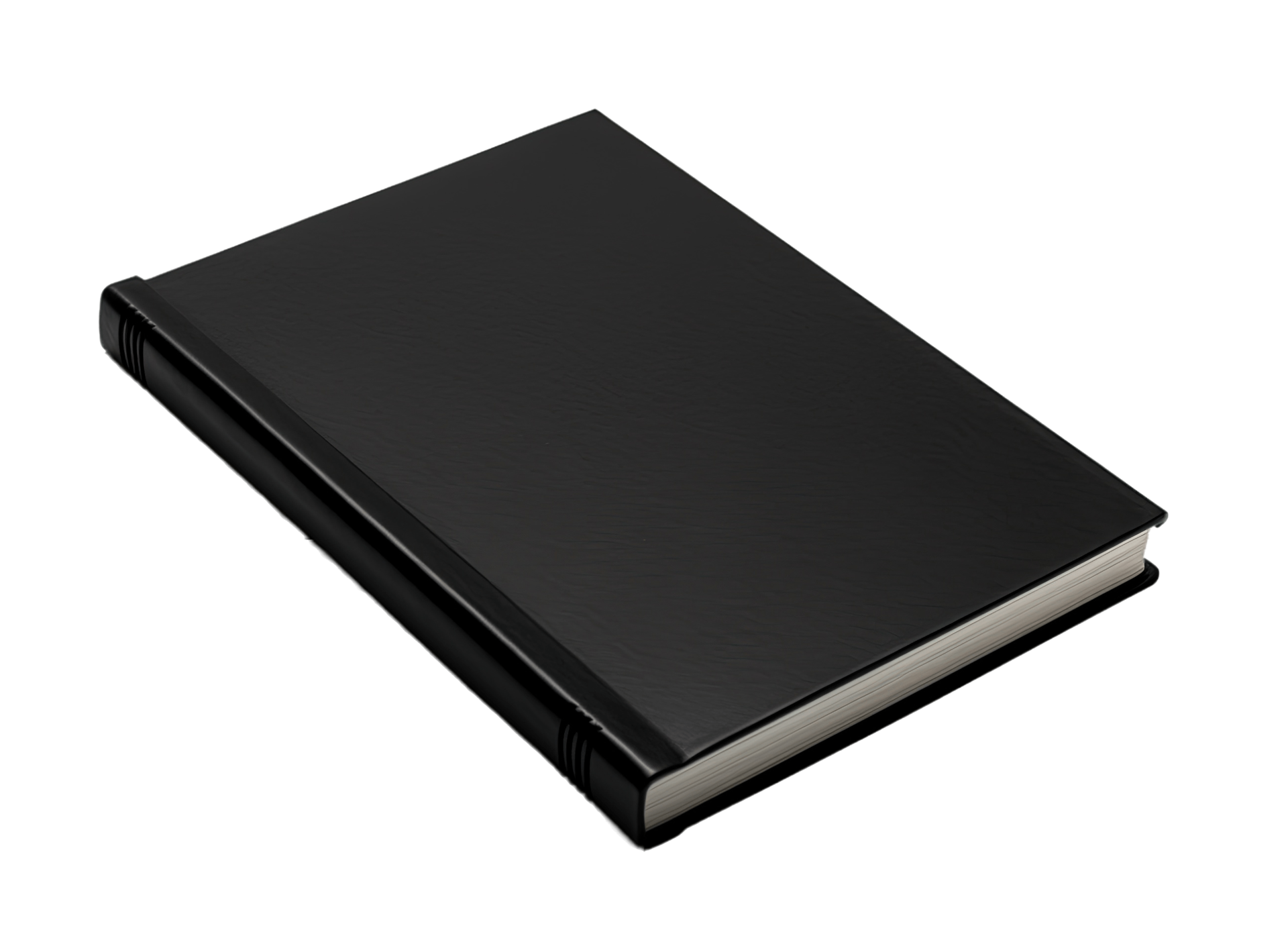 Black notebook, notepad, diary isolated on transparent background. PNG