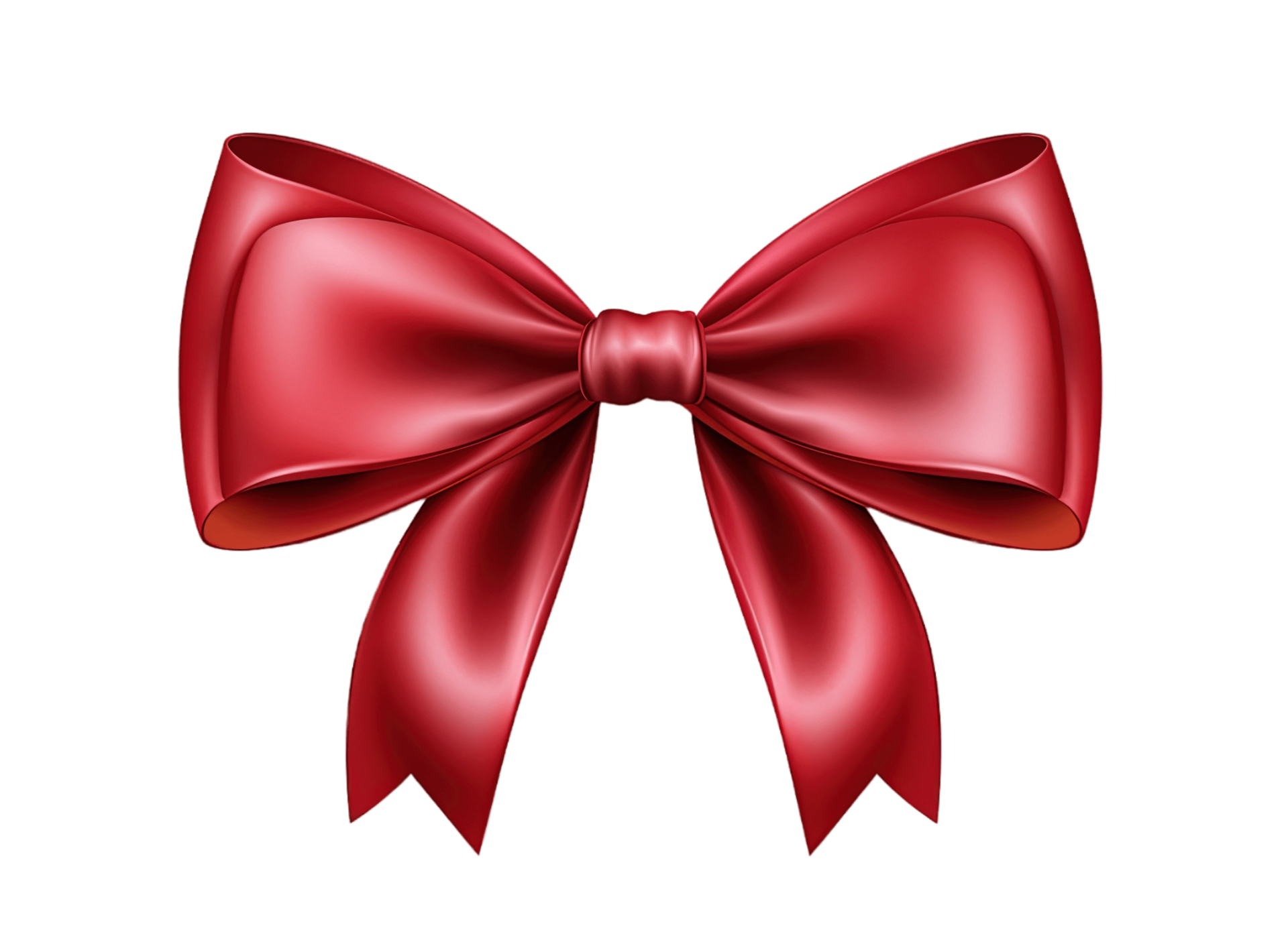 Red ribbon with bow isolated on transparent background. PNG file, cut ...