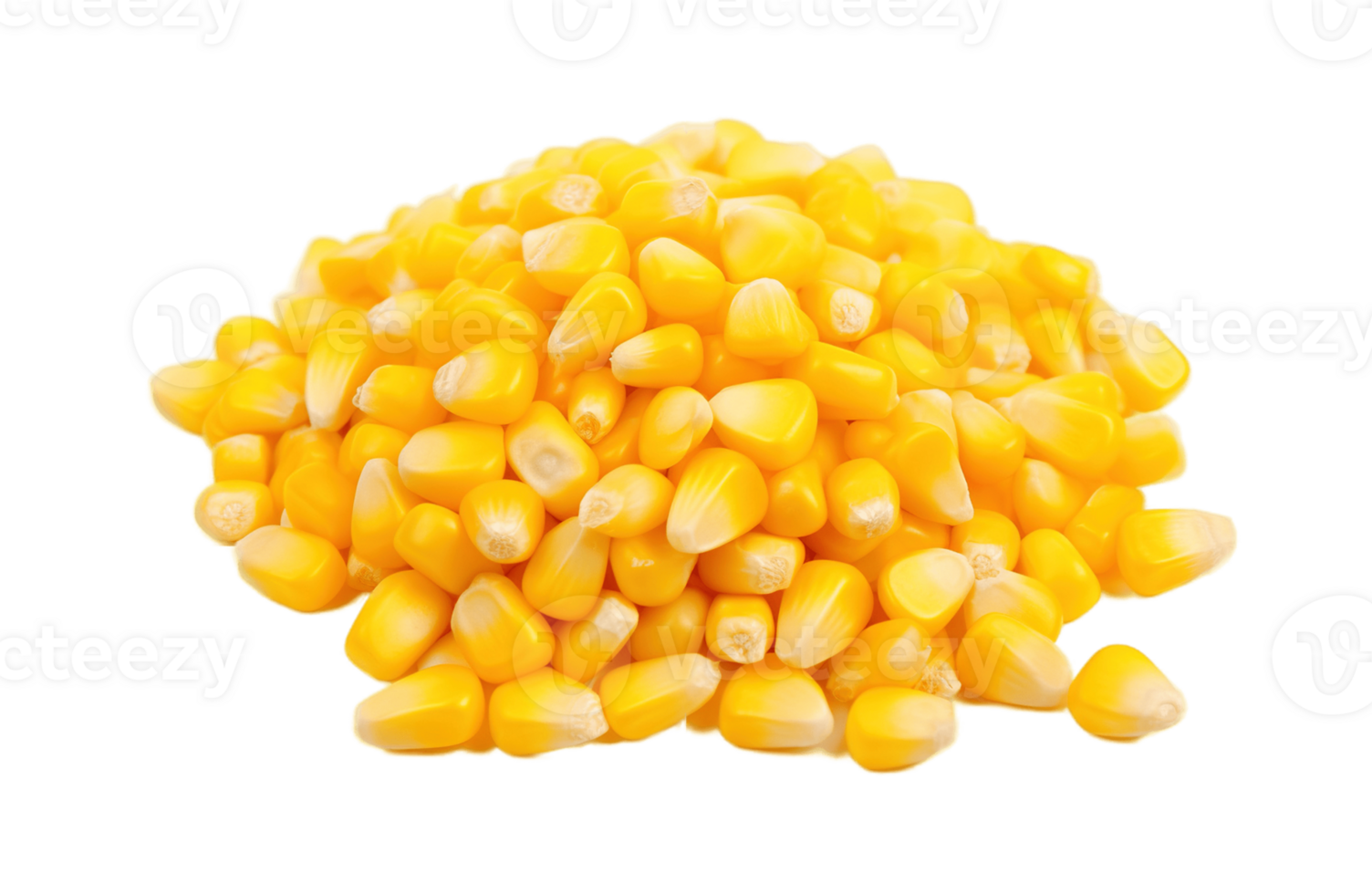 Corn seeds isolated on transparent background. PNG file, cut out. AI Generated