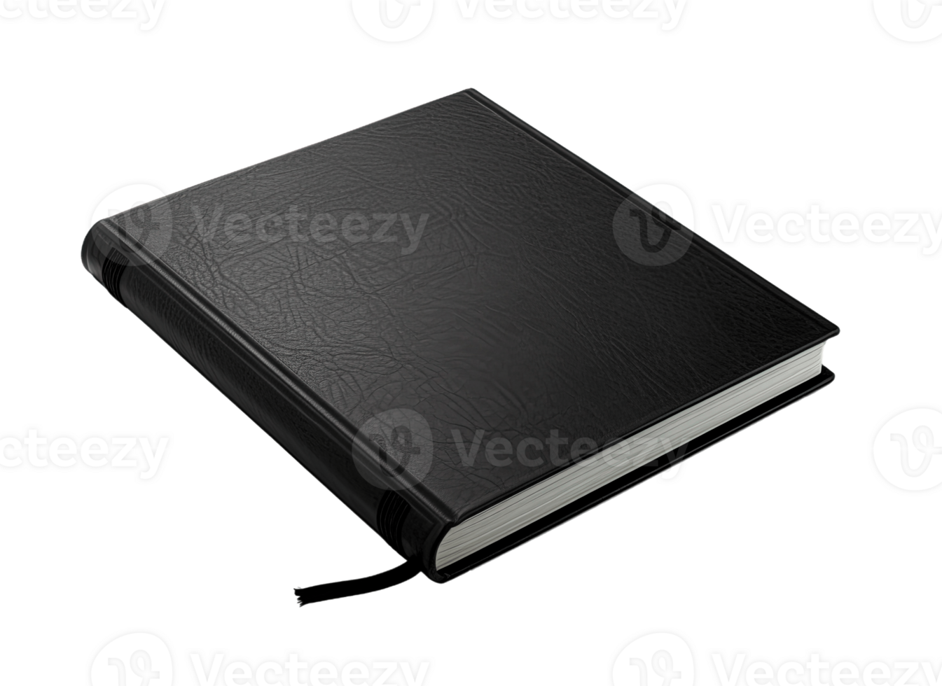 Black notebook, notepad, diary isolated on transparent background. PNG file, cut out. AI Generated