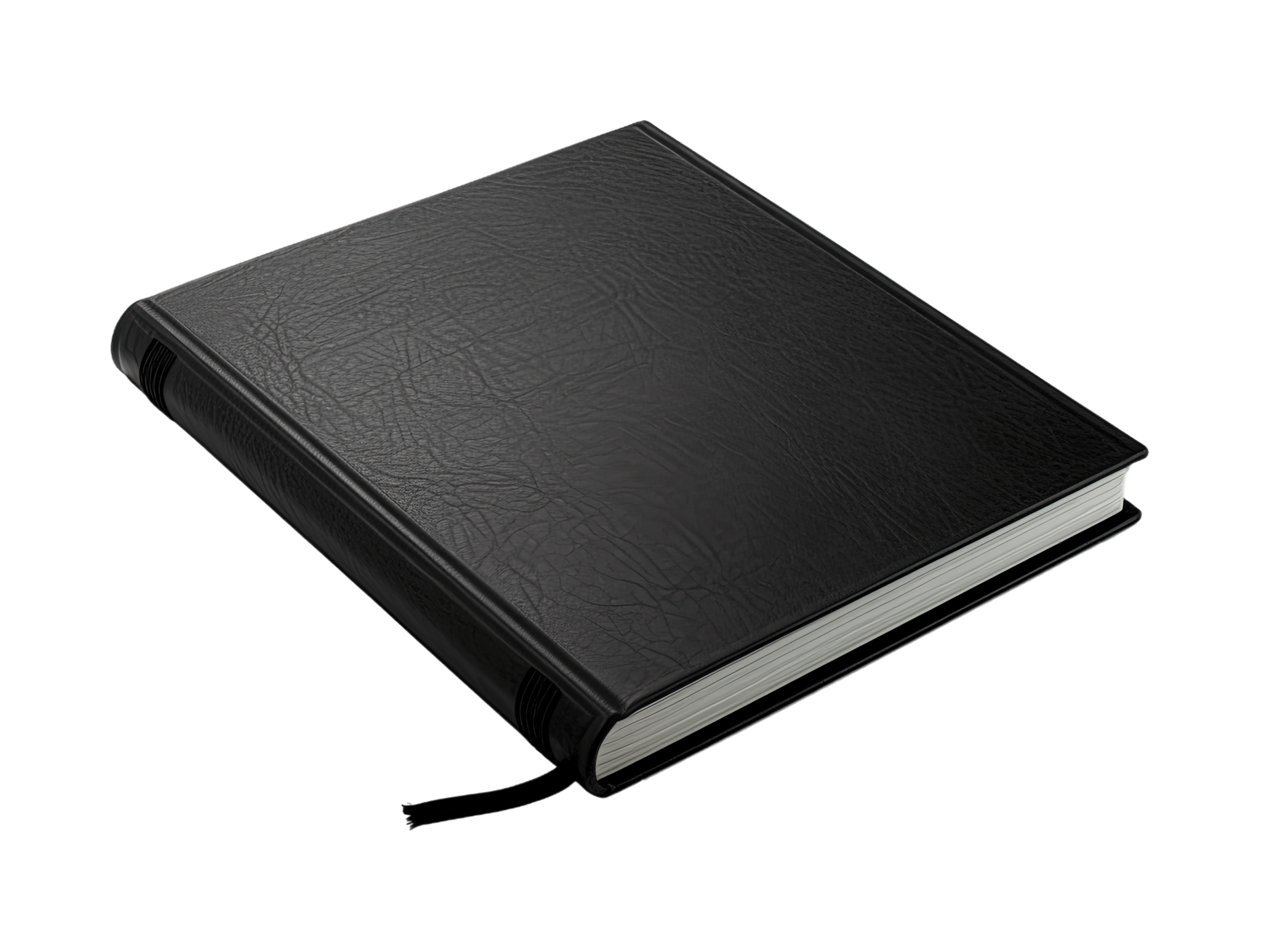 Black notebook, notepad, diary isolated on transparent background. PNG