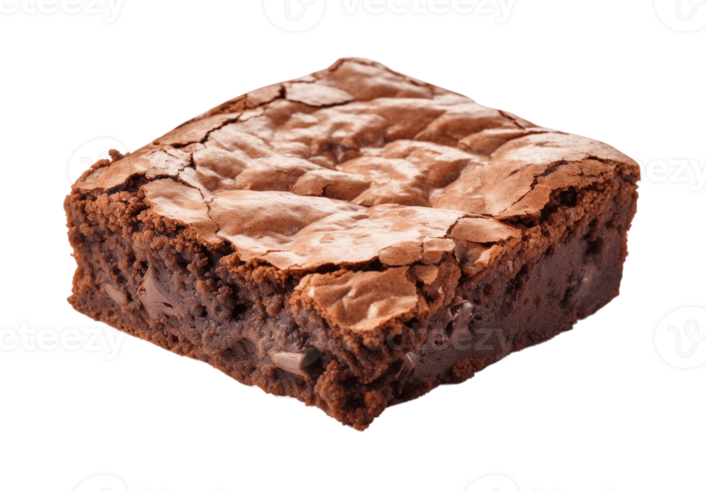 Brownie isolated on transparent background. PNG file, cut out. AI Generated