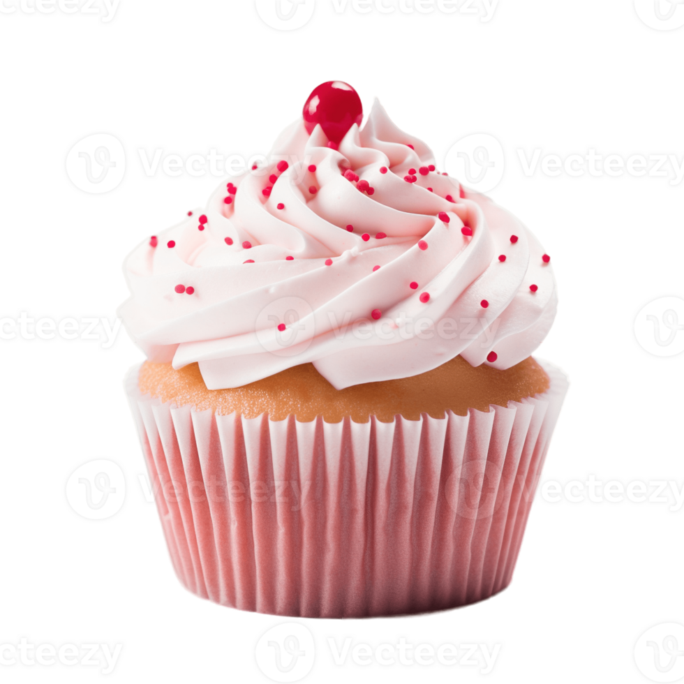 Cupcake isolated on transparent background. PNG file, cut out. AI Generated