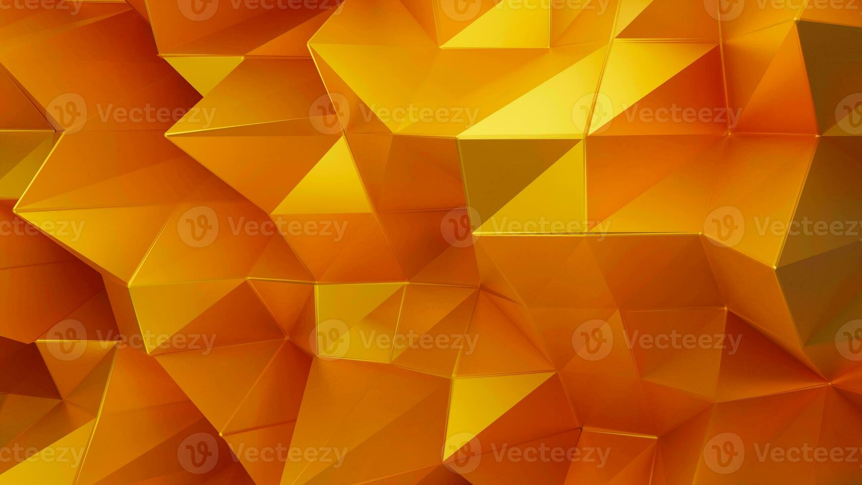 3D render of gold abstract background in main triangular shape photo