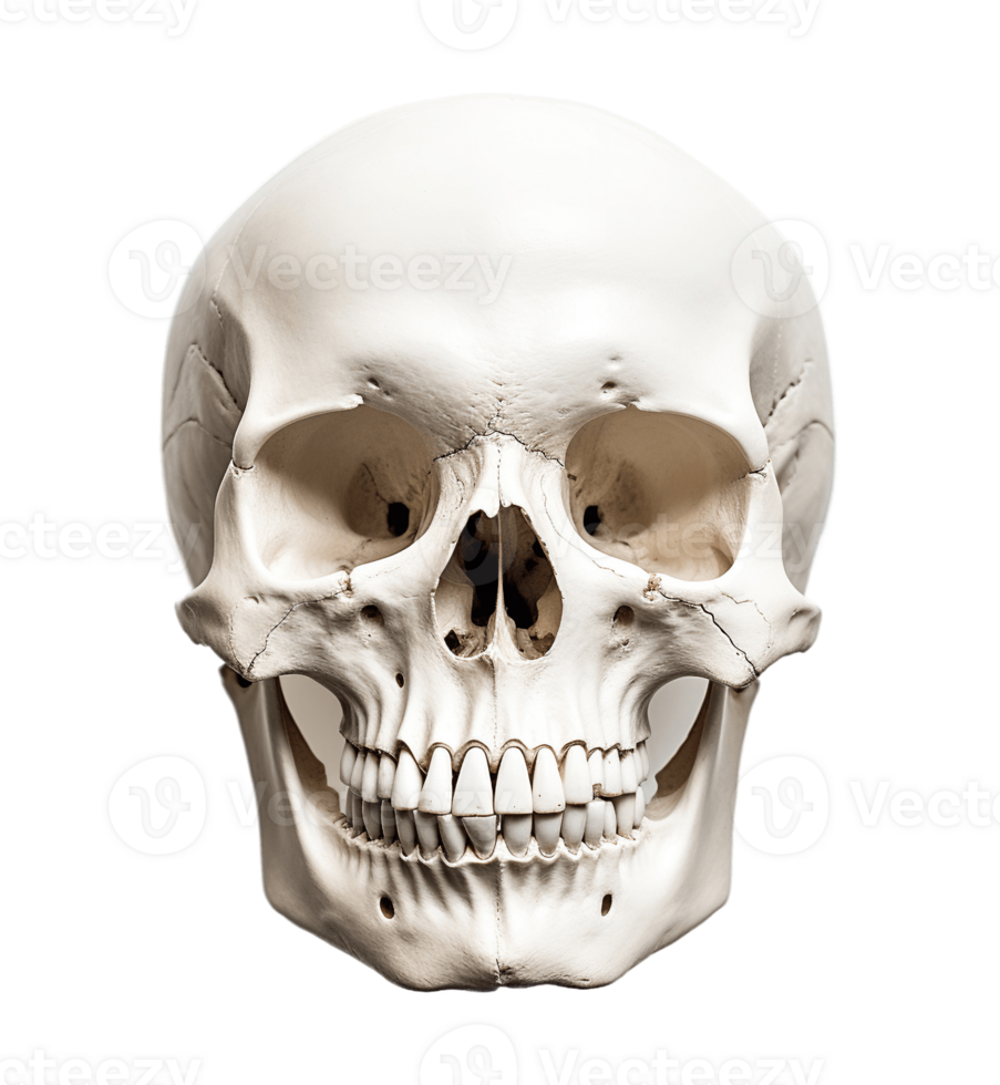 Skull isolated on transparent background. PNG file, cut out. AI Generated