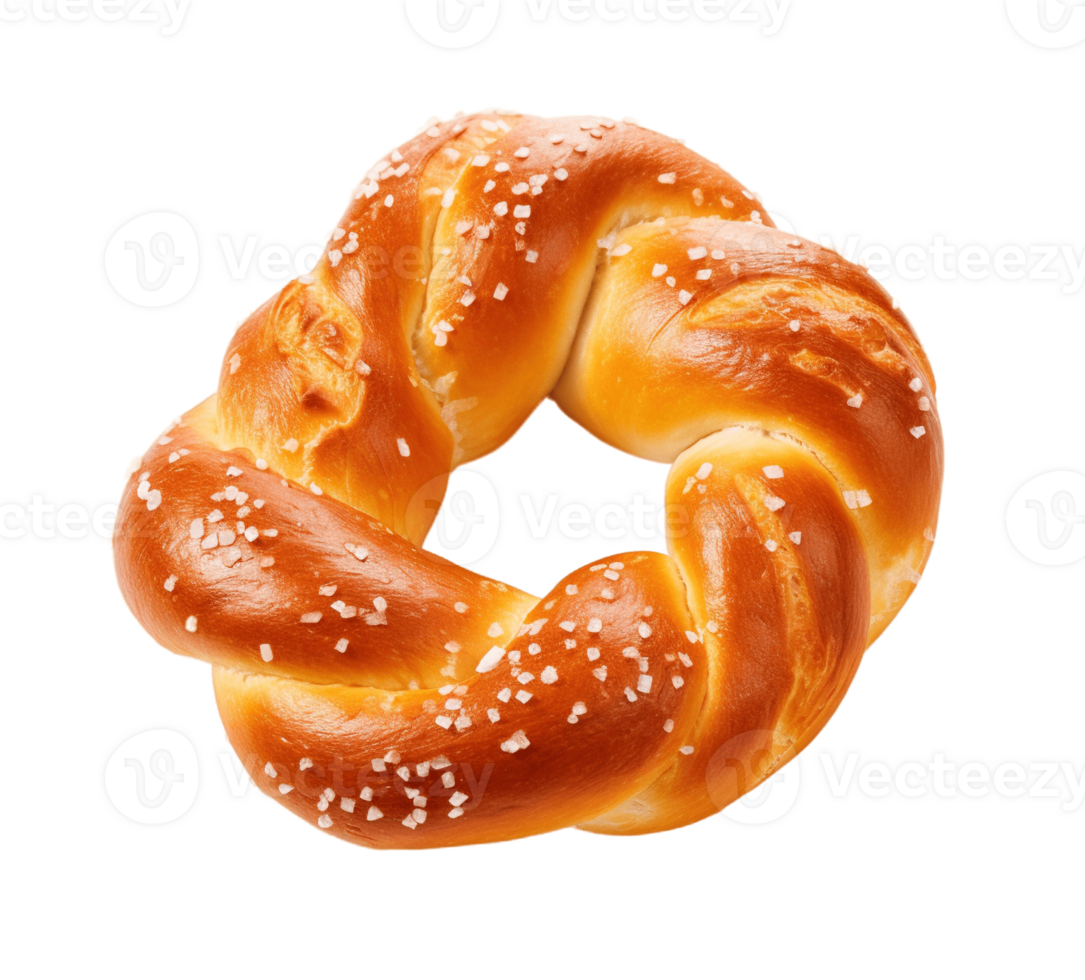 Pretzel isolated on transparent background. PNG file, cut out. AI Generated