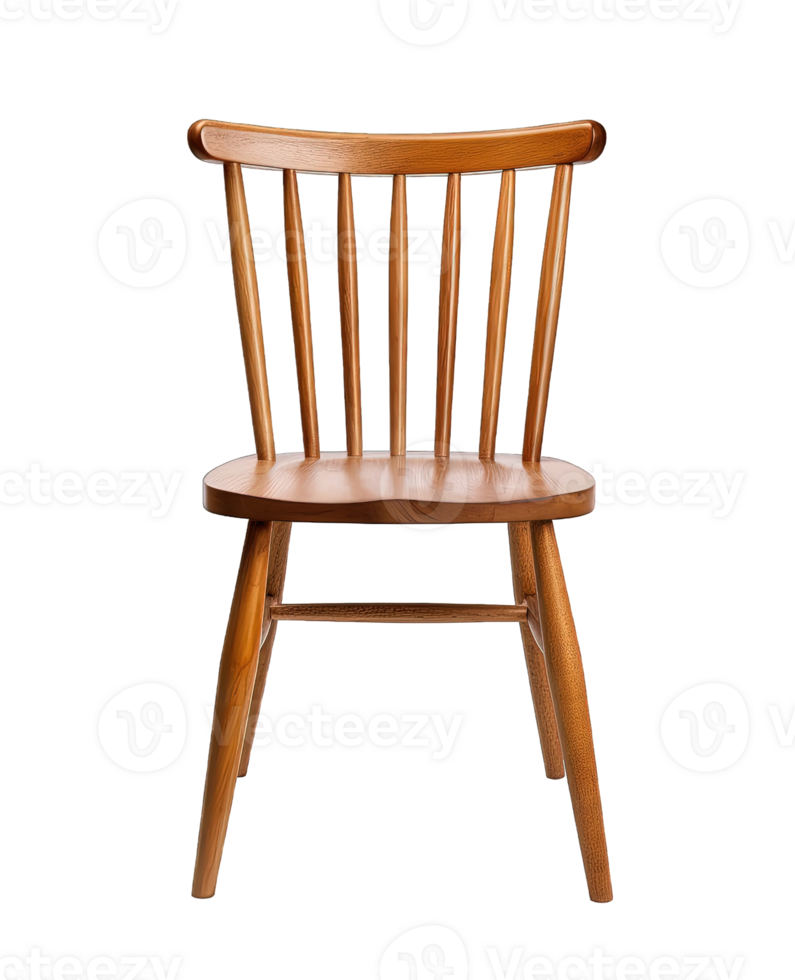Wooden Chair isolated on transparent background. PNG file, cut out. AI Generated