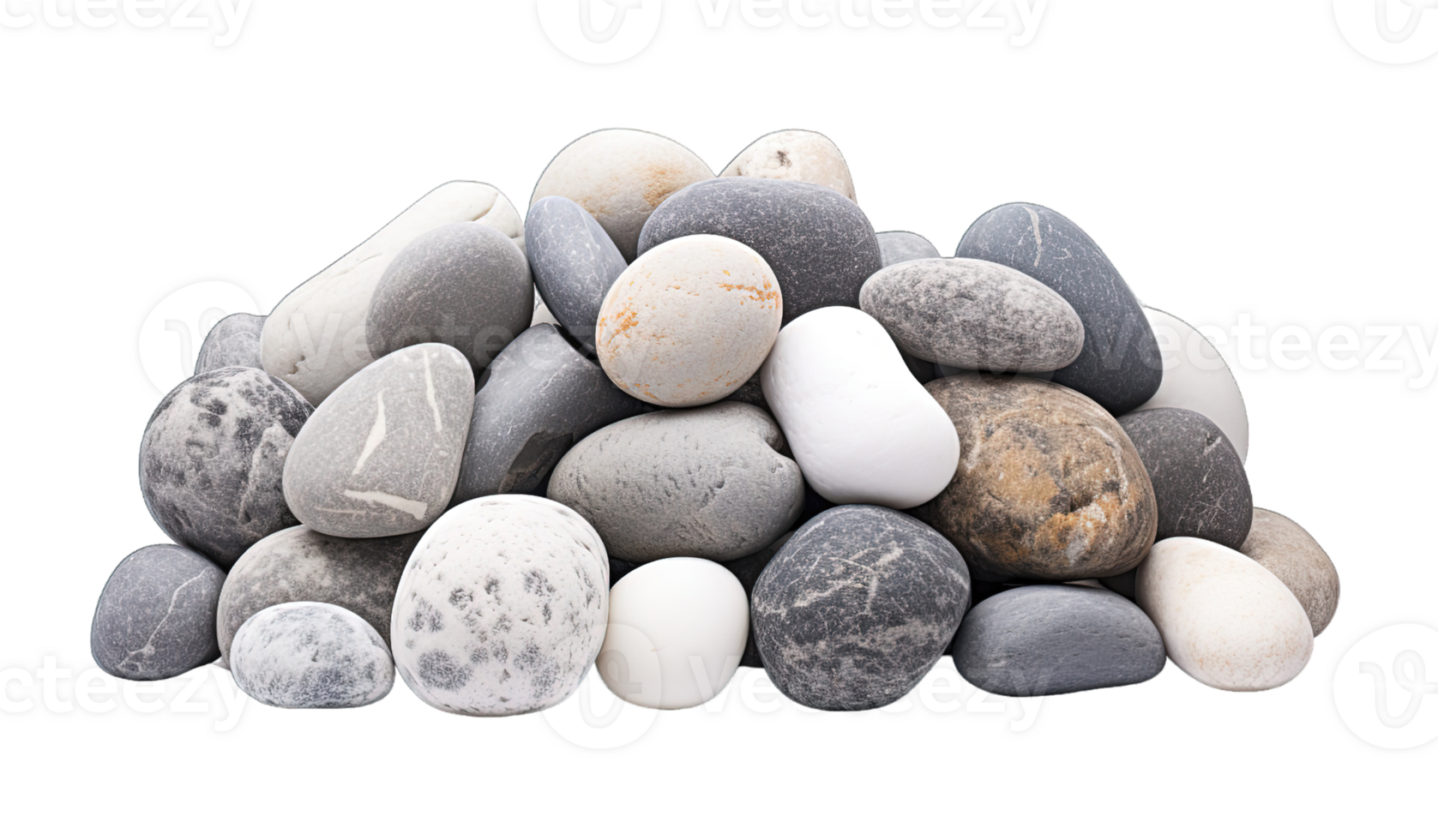 Stone isolated on transparent background. PNG file, cut out. AI Generated