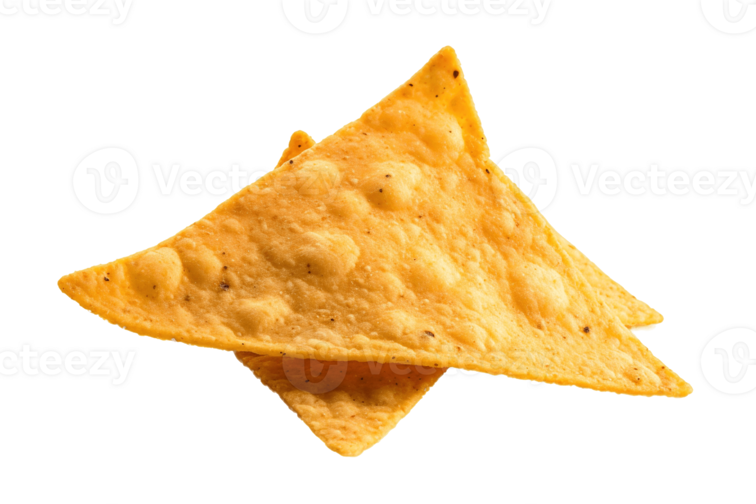 Nachos chips isolated on transparent background. PNG file, cut out. AI Generated