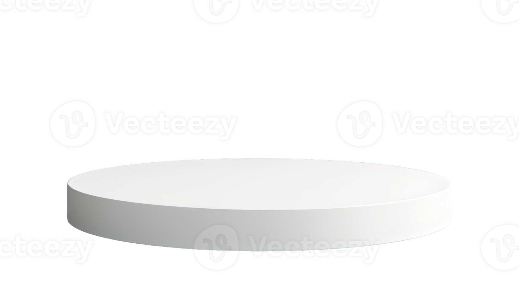 Empty white round Podium for product display presentation isolated on transparent background. PNG file, cut out. AI Generated