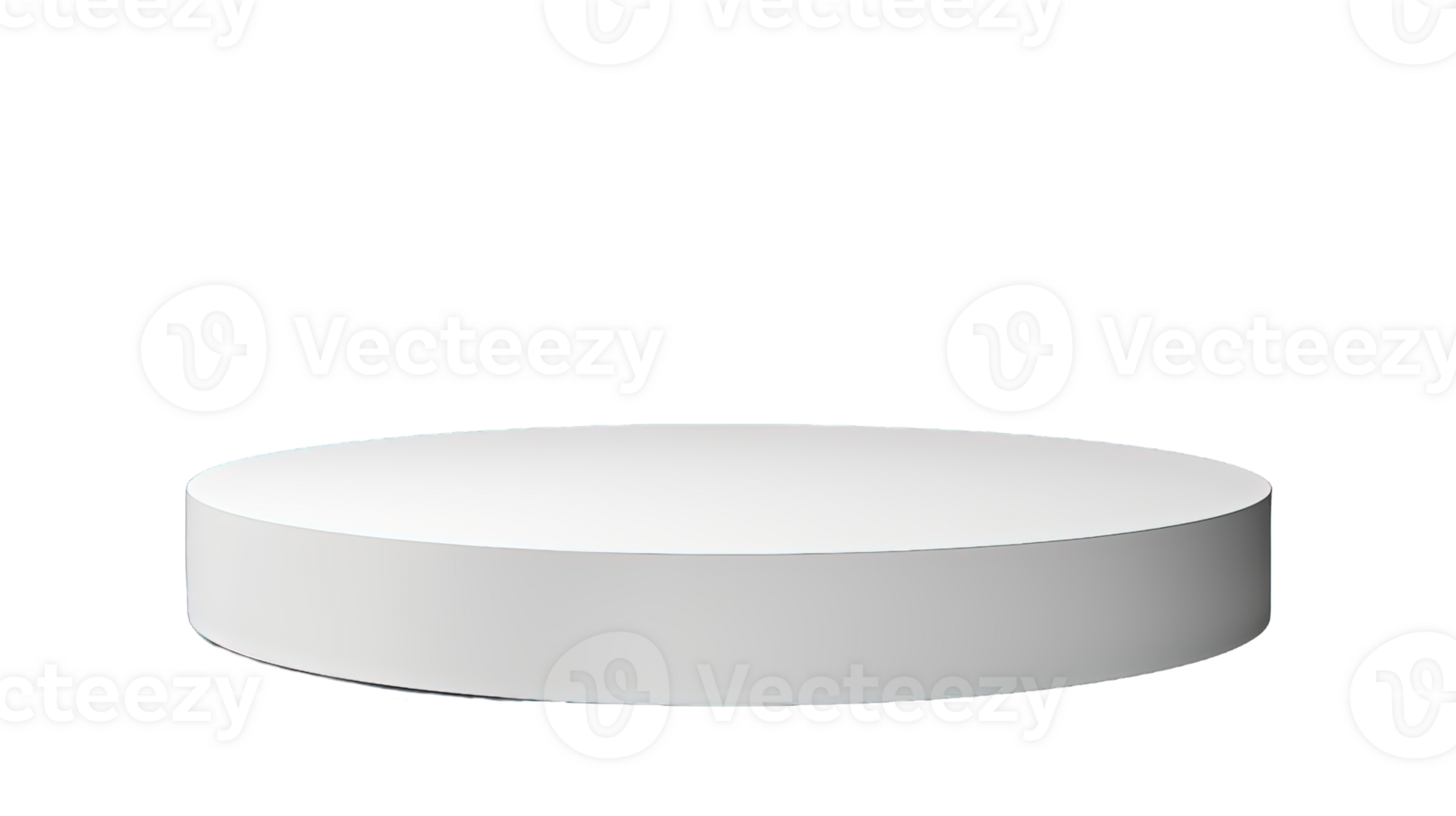Empty white round Podium for product display presentation isolated on transparent background. PNG file, cut out. AI Generated