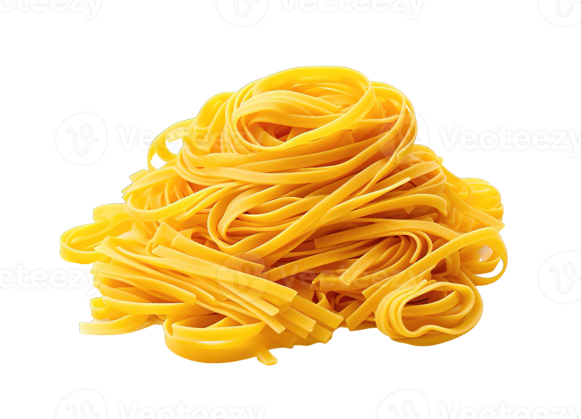 A pile of uncooked pasta isolated on transparent background. PNG file