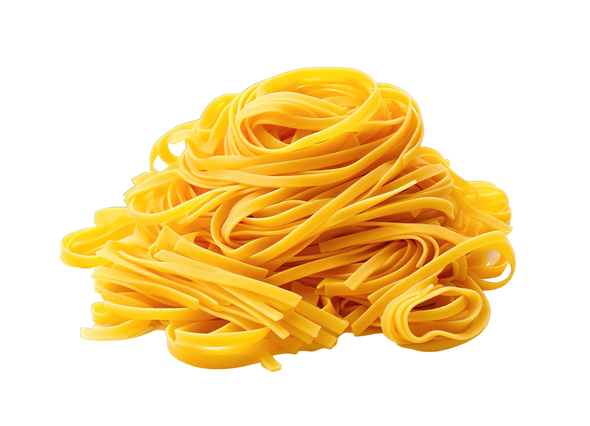 A pile of uncooked pasta isolated on transparent background. PNG file