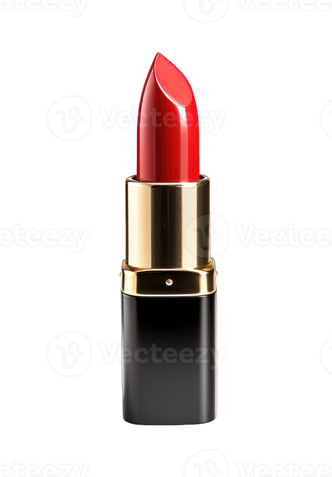 Red polish lipstick isolated on transparent background. PNG file, cut out. AI Generated