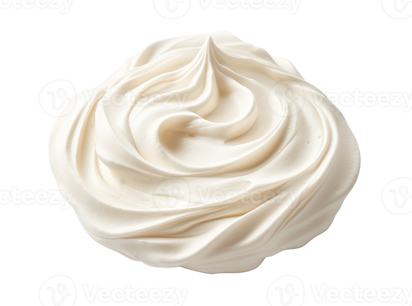 Whipped cream isolated on transparent background. PNG file, cut out. AI Generated