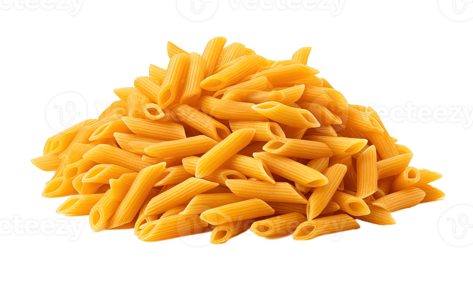 Penne rigate pasta isolated on transparent background. PNG file, cut out. AI Generated