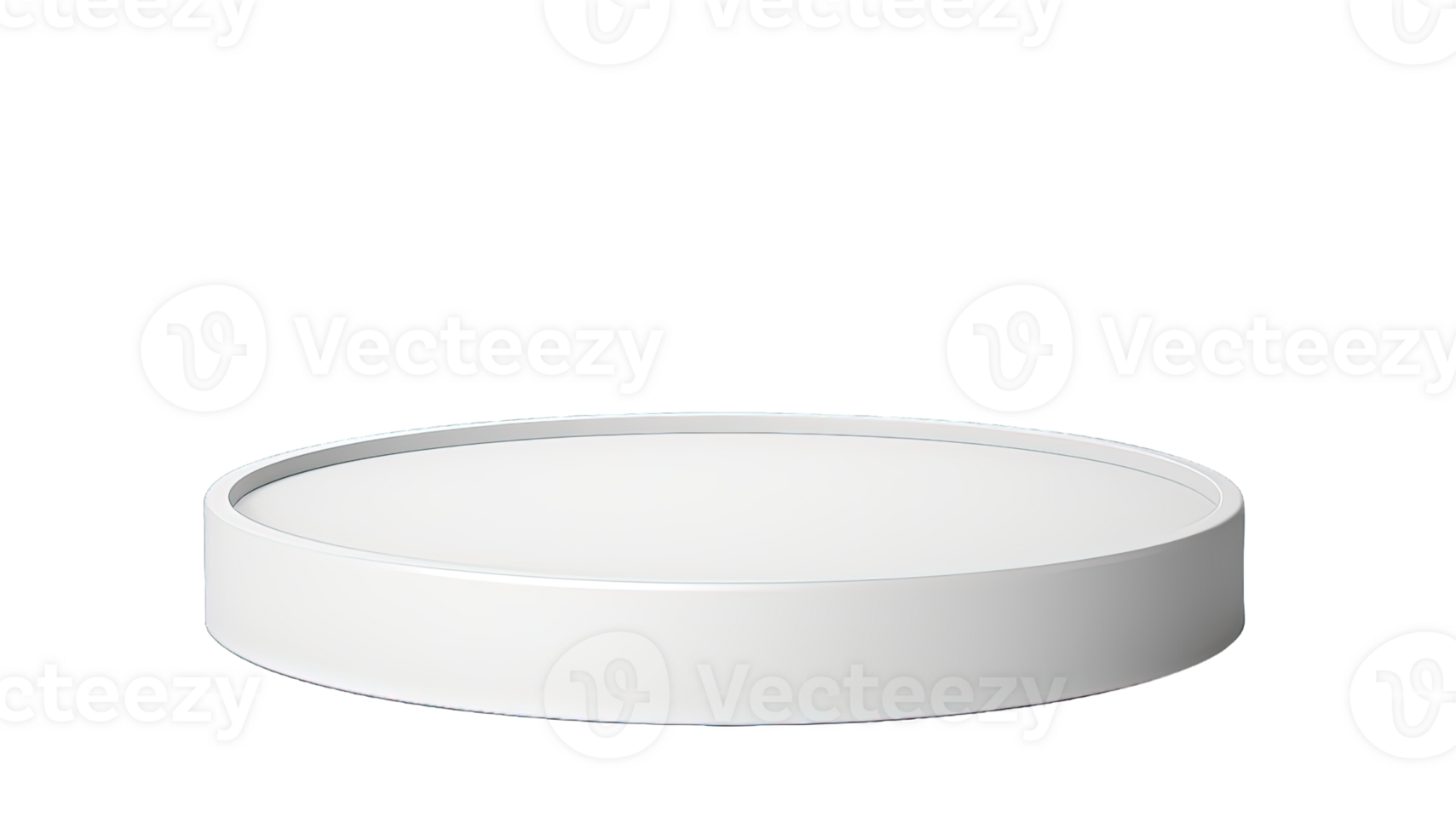 Empty white round Podium for product display presentation isolated on transparent background. PNG file, cut out. AI Generated