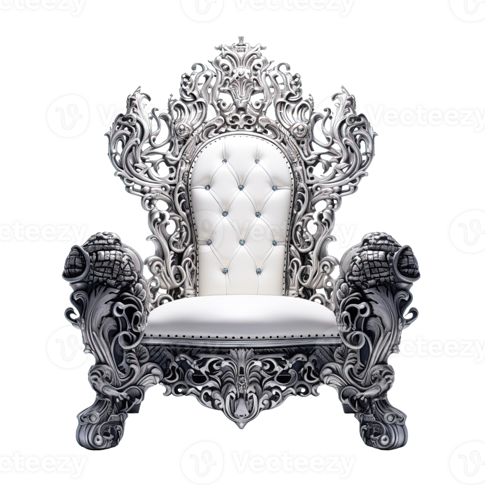 Royal throne isolated on transparent background. PNG file, cut out. AI Generated