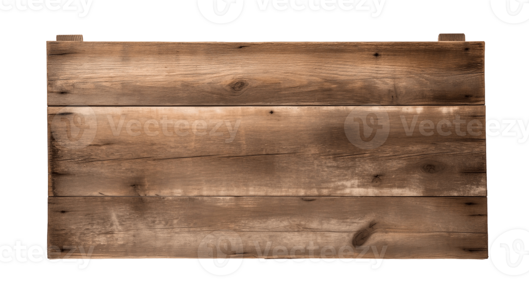 Empty wooden sign board isolated on transparent background. PNG file, cut out. AI Generated