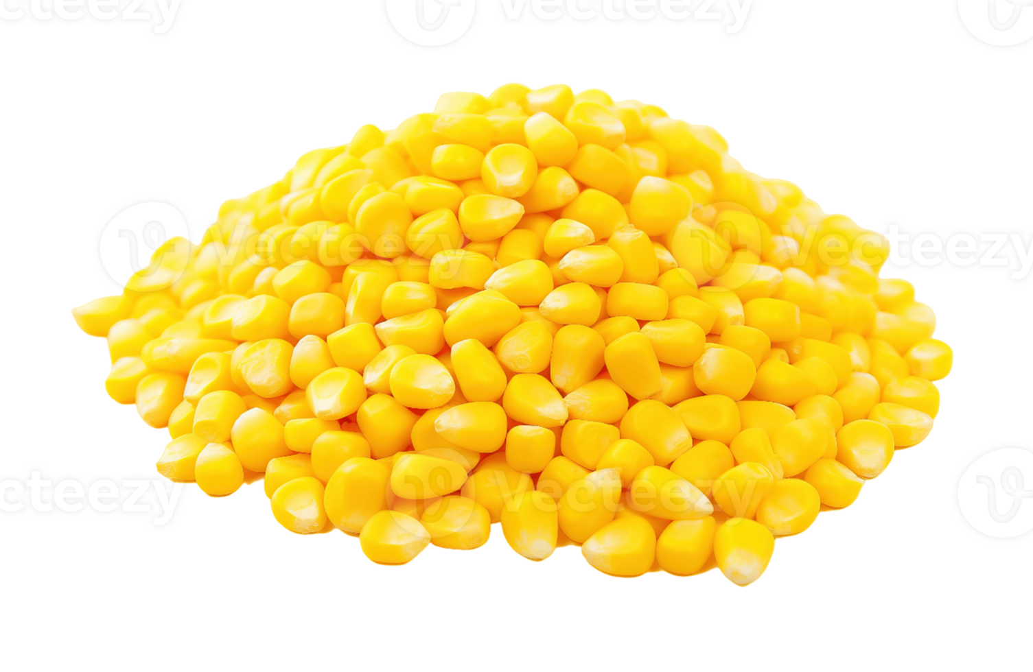 Corn seeds isolated on transparent background. PNG file, cut out. AI Generated