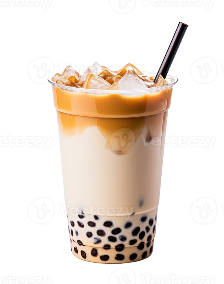 Bubble tea isolated on transparent background. PNG file, cut out. AI Generated