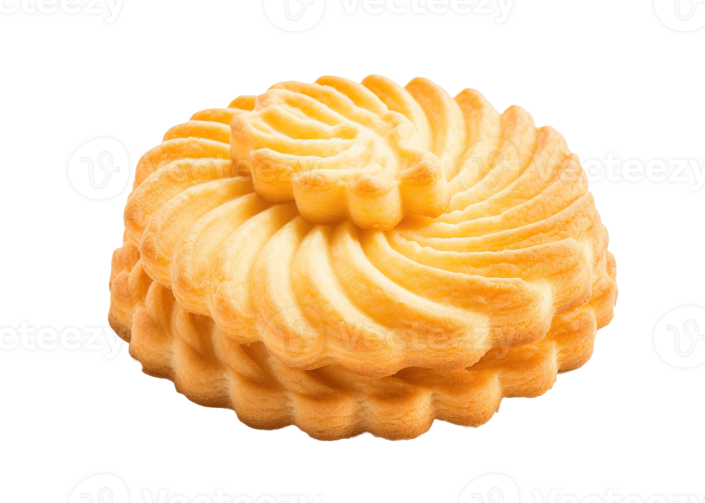 Butter biscuit isolated on transparent background. PNG file, cut out. AI Generated