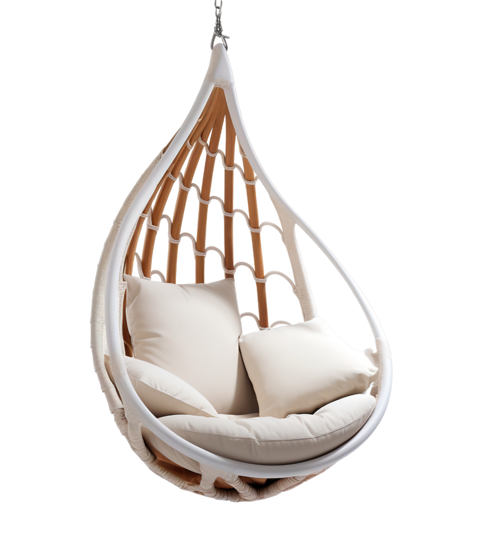 Hanging chair isolated on transparent background. PNG file, cut out. AI