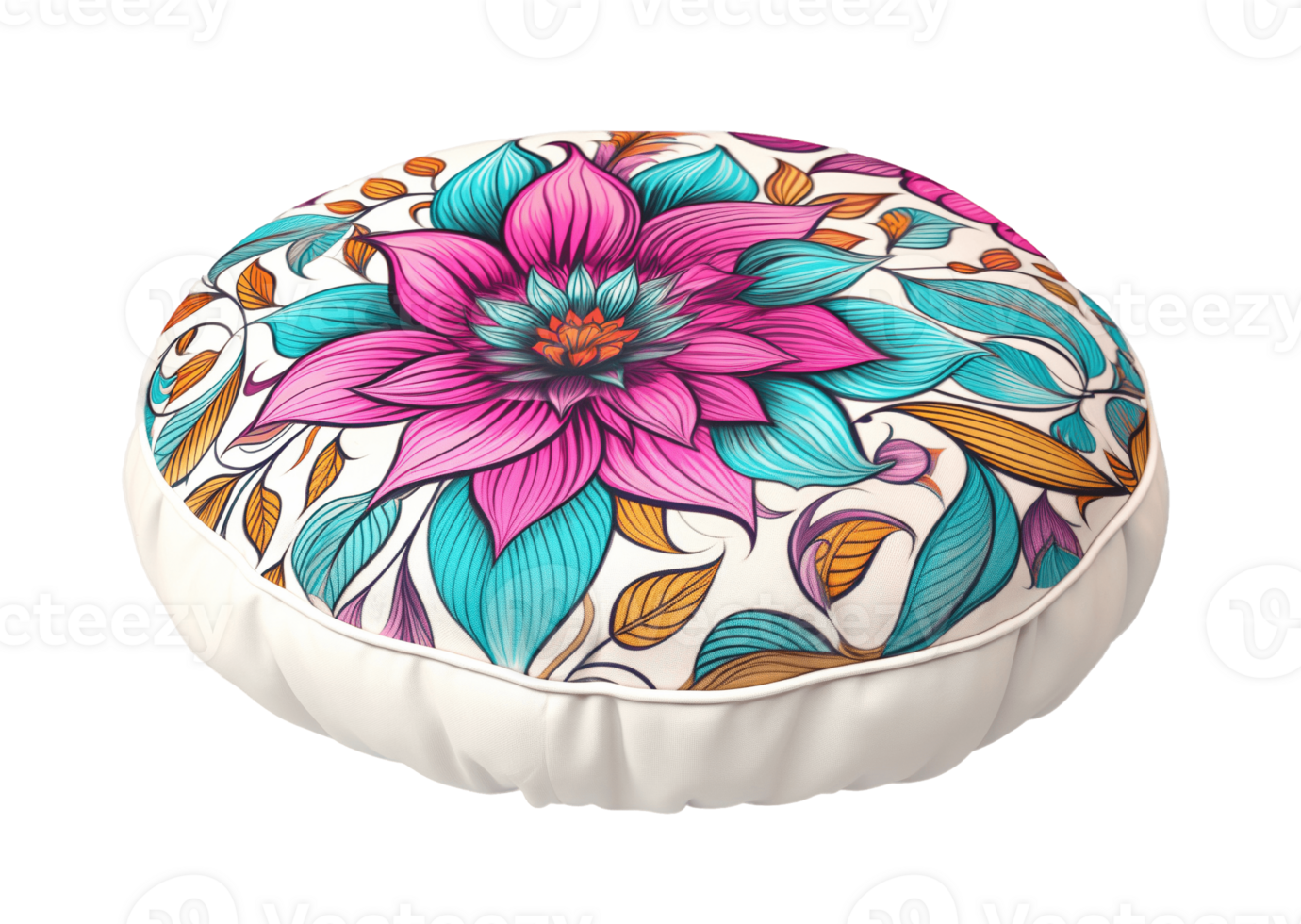meditation cushion isolated on transparent background. PNG file, cut out. AI Generated