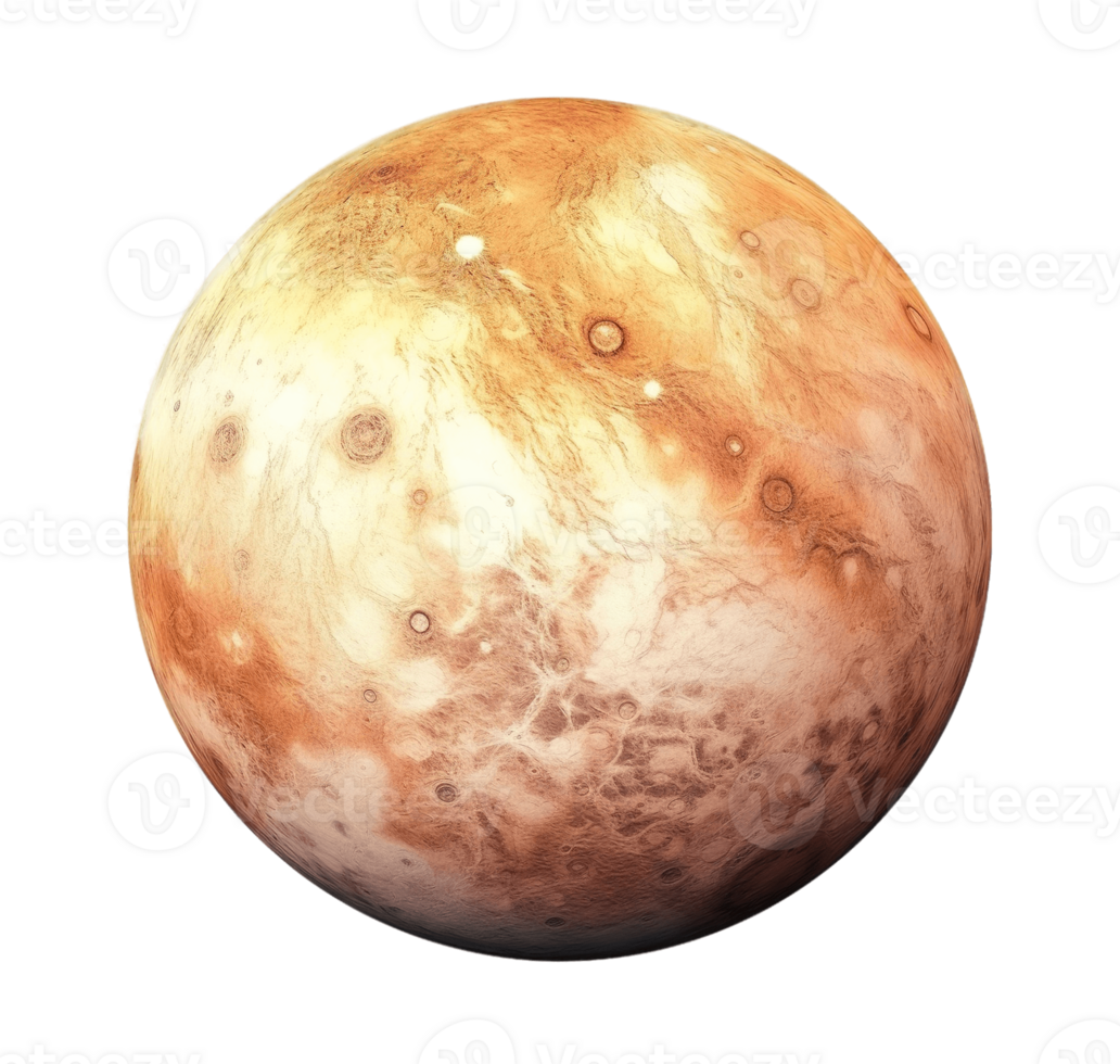 Venus planet isolated on transparent background. PNG file, cut out. AI Generated