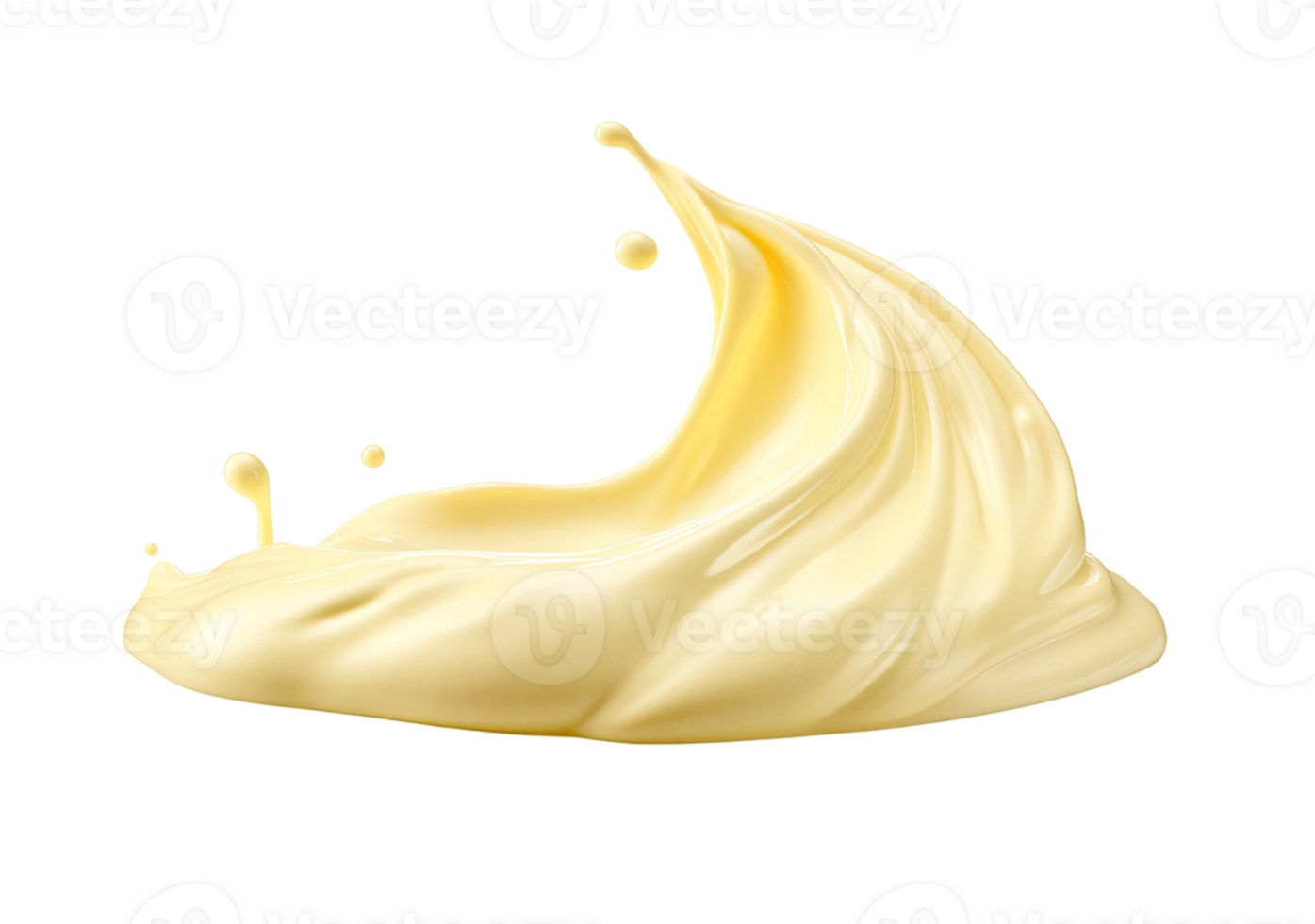 Mayonnaise drop isolated on transparent background. PNG file, cut out. AI Generated