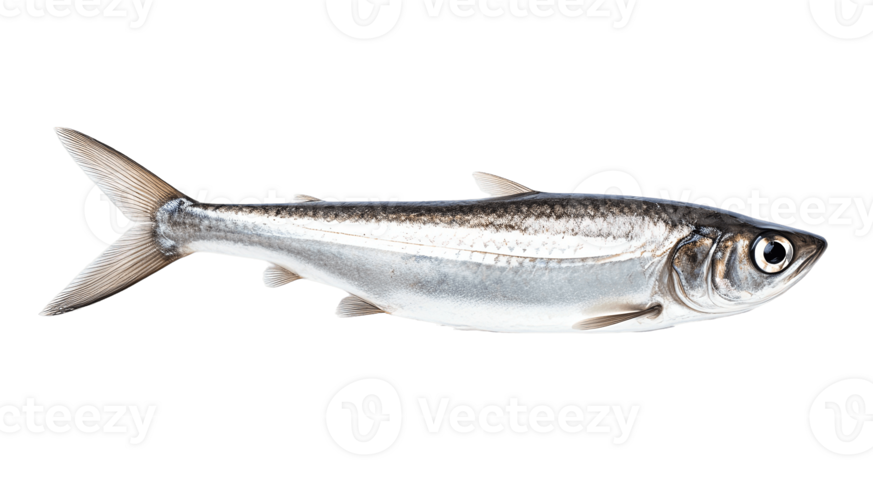 Anchovy isolated on transparent background. PNG file, cut out. AI Generated