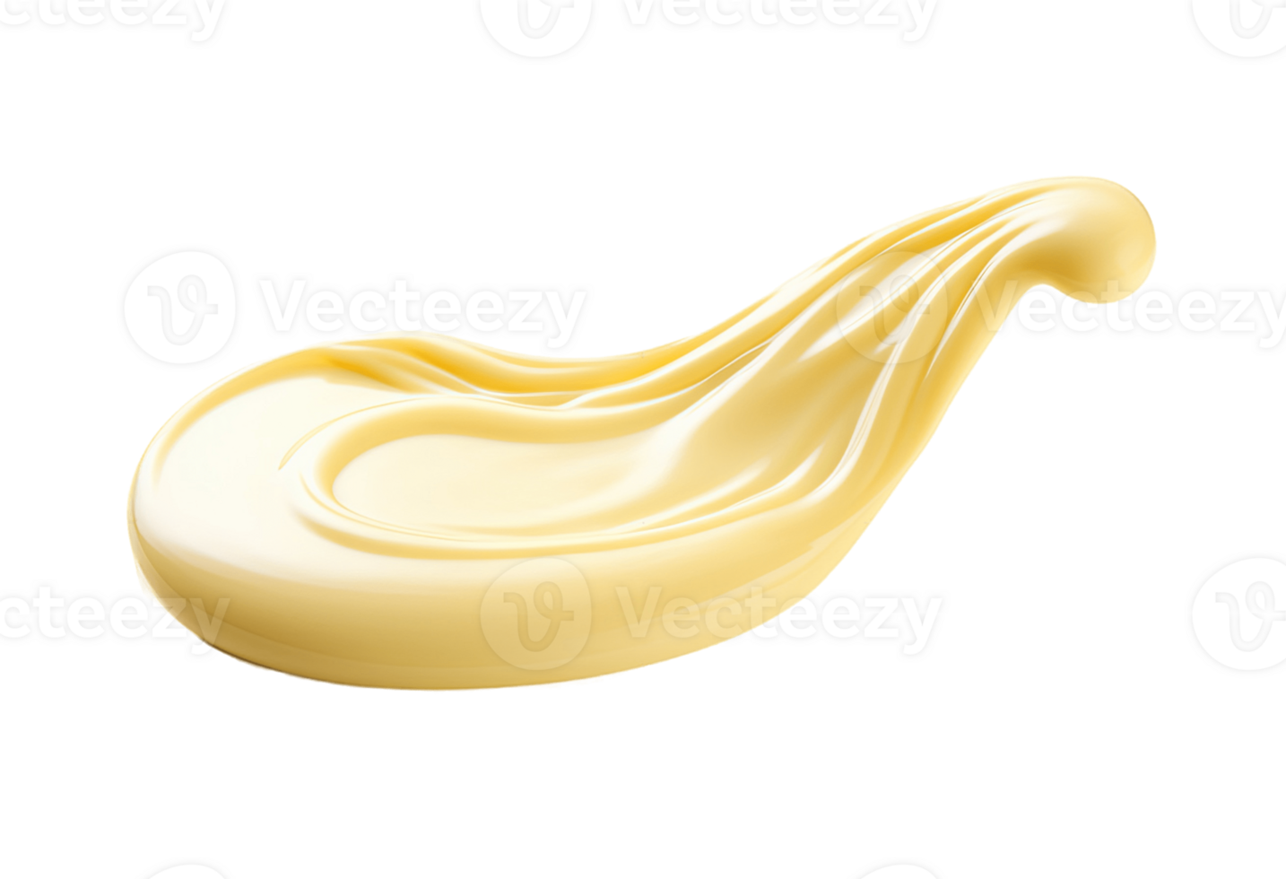 Mayonnaise drop isolated on transparent background. PNG file, cut out. AI Generated