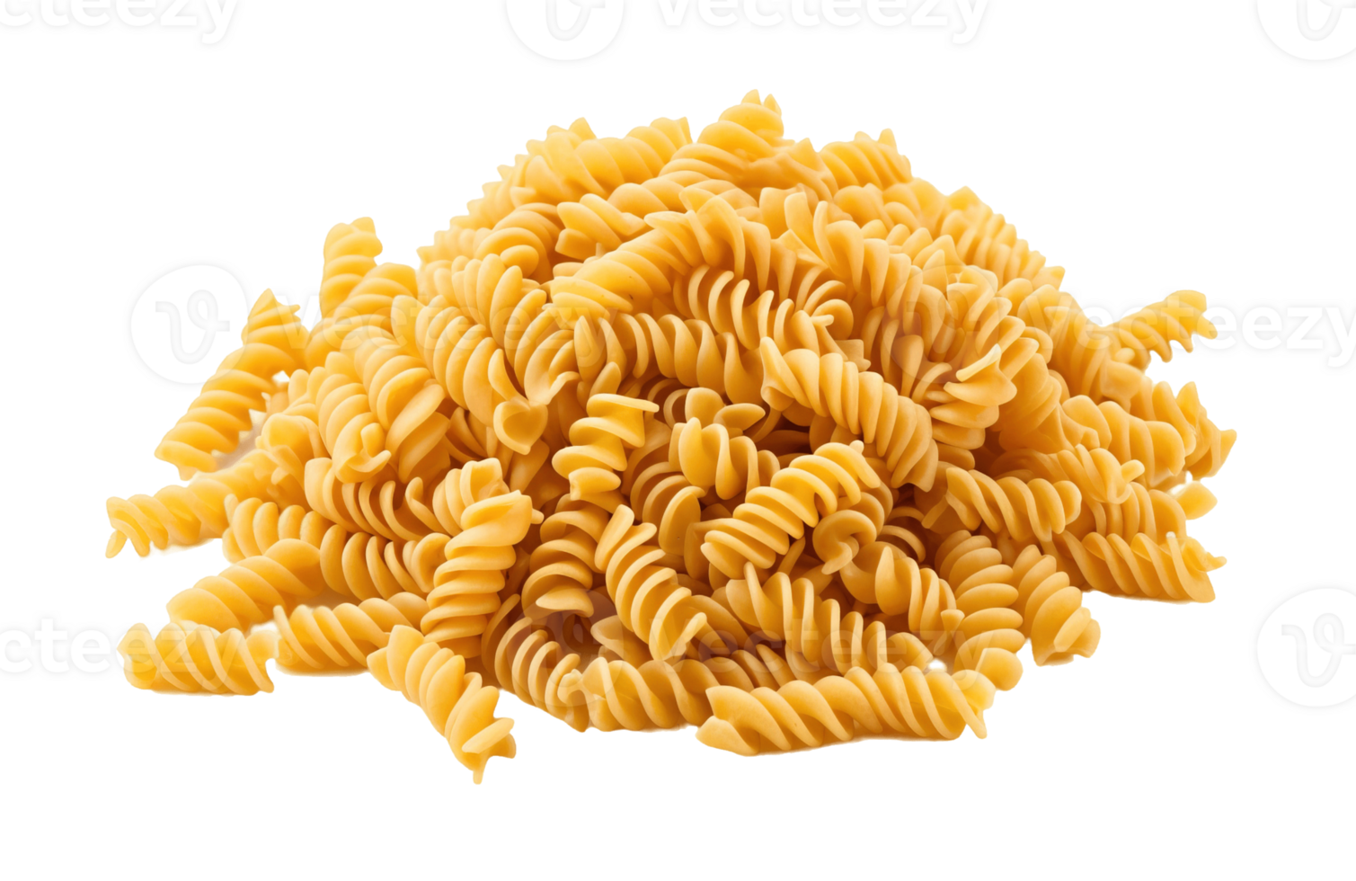 Fusilli pasta isolated on transparent background. PNG file, cut out. AI Generated