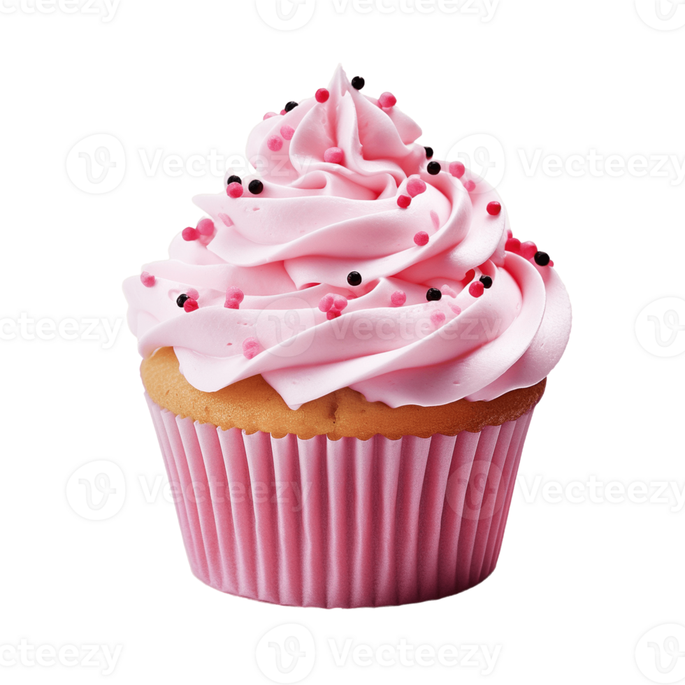 Cupcake isolated on transparent background. PNG file, cut out. AI Generated
