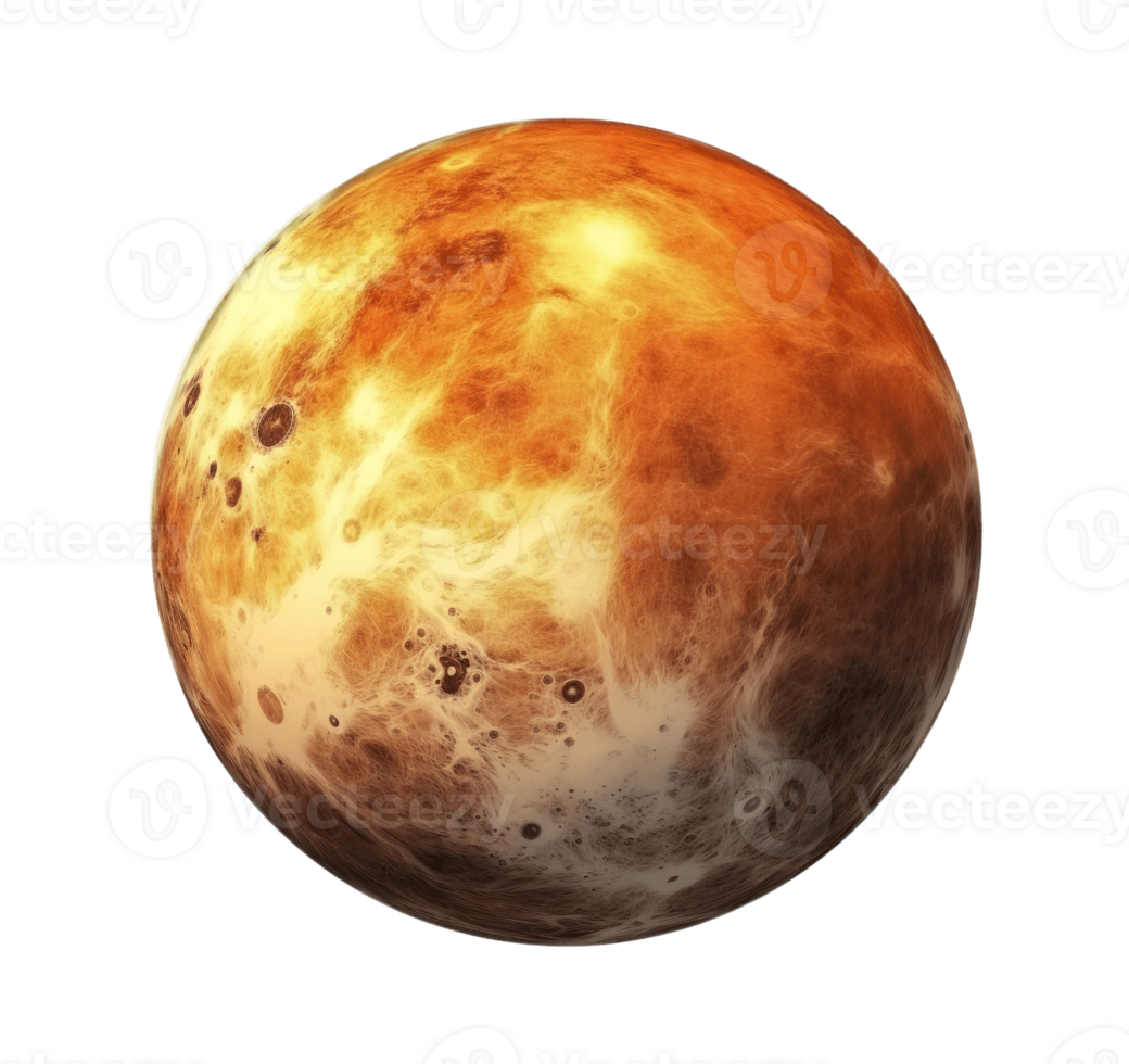 Venus planet isolated on transparent background. PNG file, cut out. AI Generated