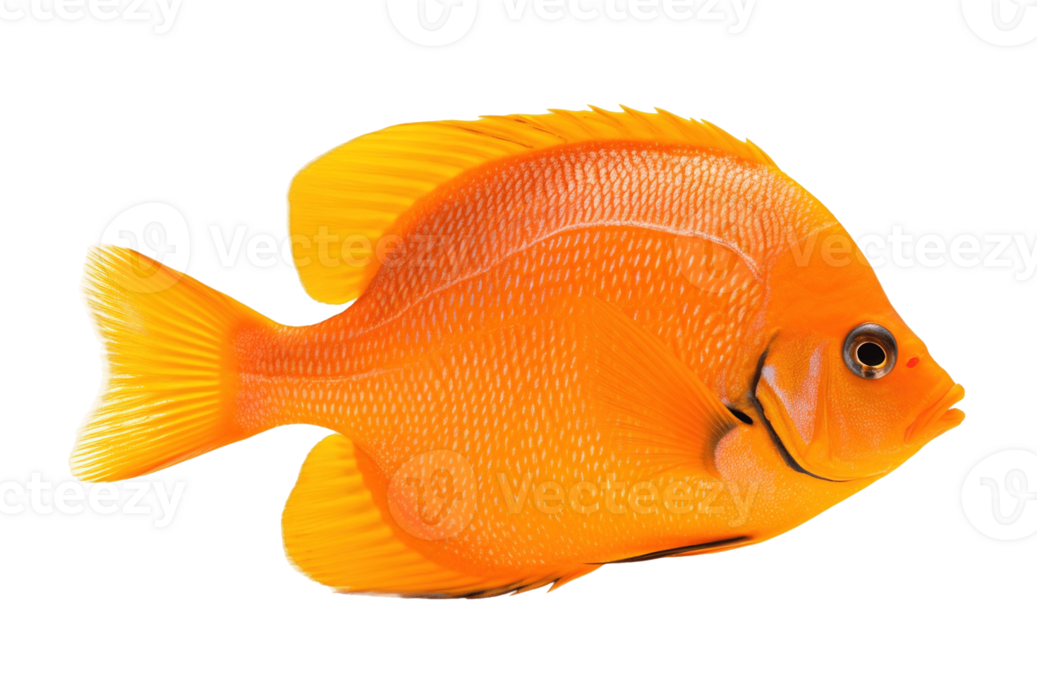 Tang fish isolated on transparent background. PNG file, cut out. AI Generated