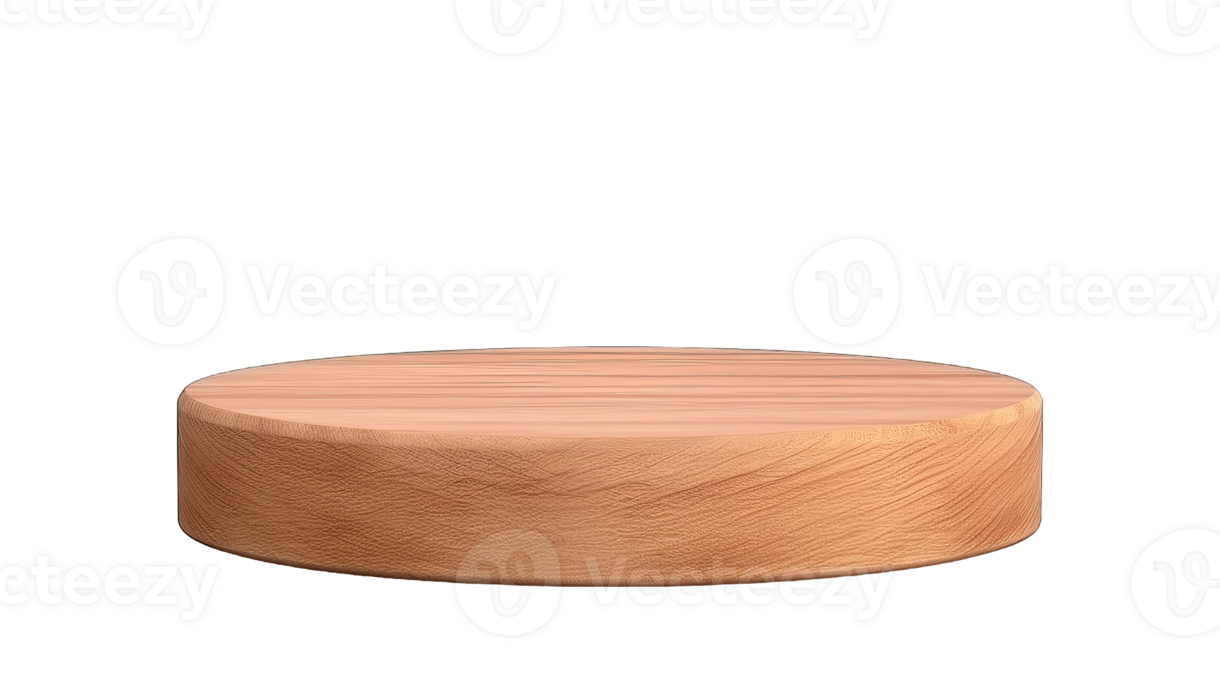 Empty Wooden round podium for product display presentation isolated on transparent background. PNG file, cut out. AI Generated