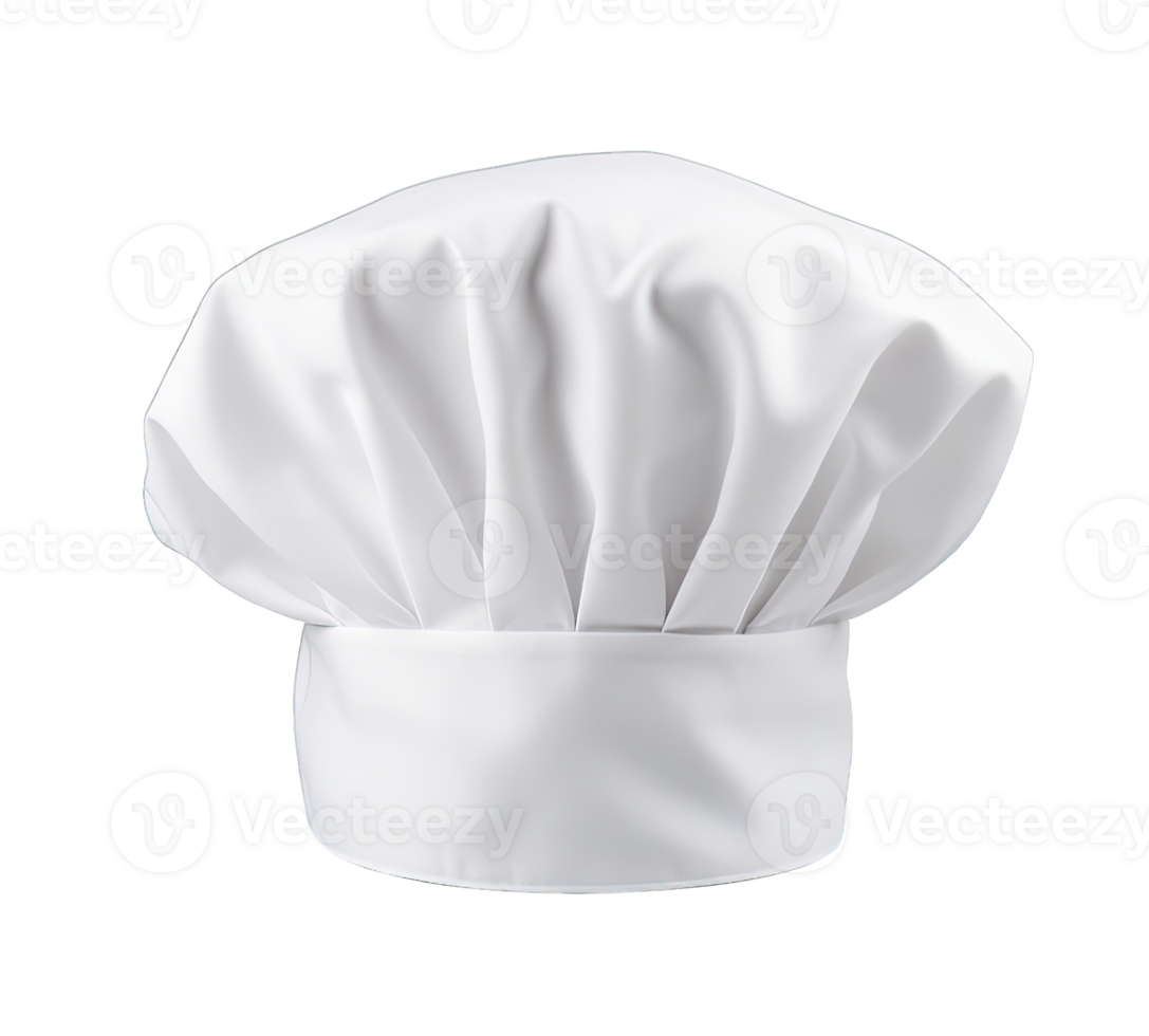 White chef hat isolated on transparent background. PNG file, cut out. AI Generated