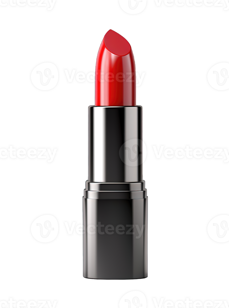 Red polish lipstick isolated on transparent background. PNG file, cut out. AI Generated