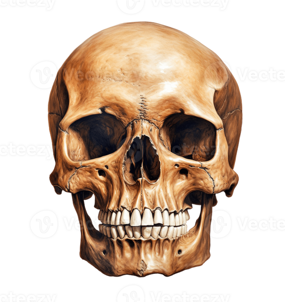 Skull isolated on transparent background. PNG file, cut out. AI Generated