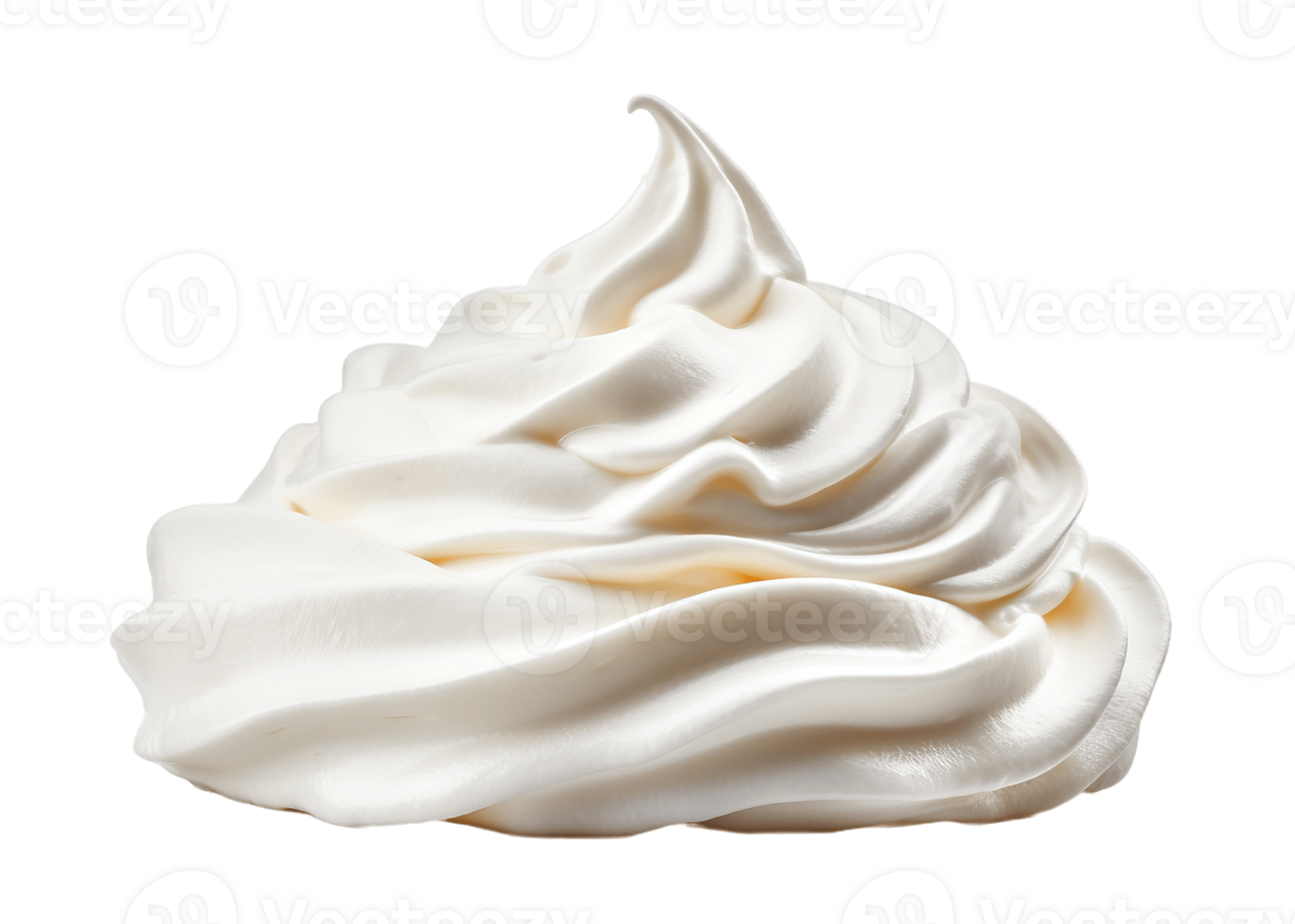 Whipped cream isolated on transparent background. PNG file, cut out. AI Generated