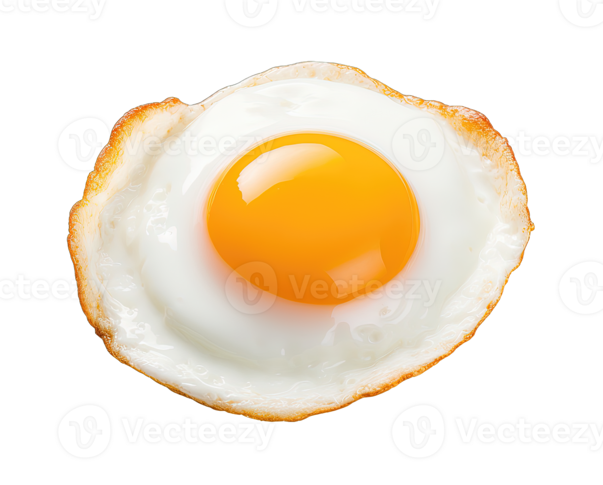 Fried Egg isolated on transparent background. PNG file, cut out. AI Generated