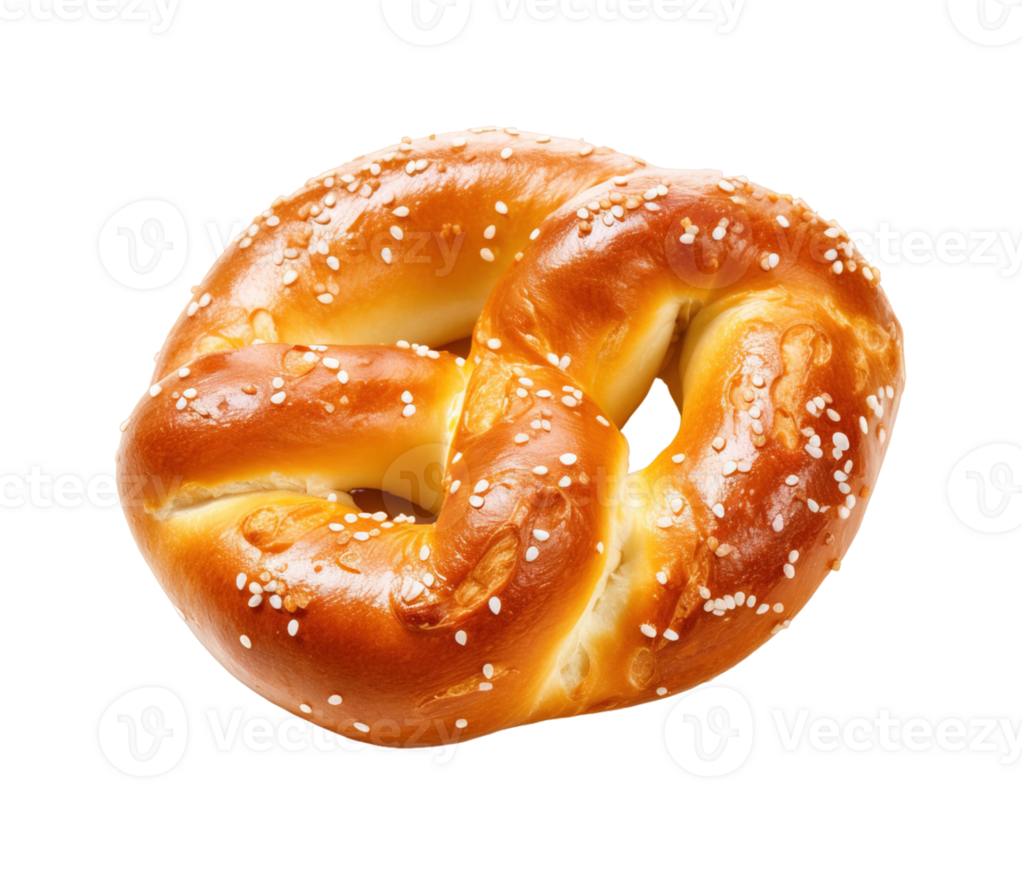 Pretzel isolated on transparent background. PNG file, cut out. AI Generated