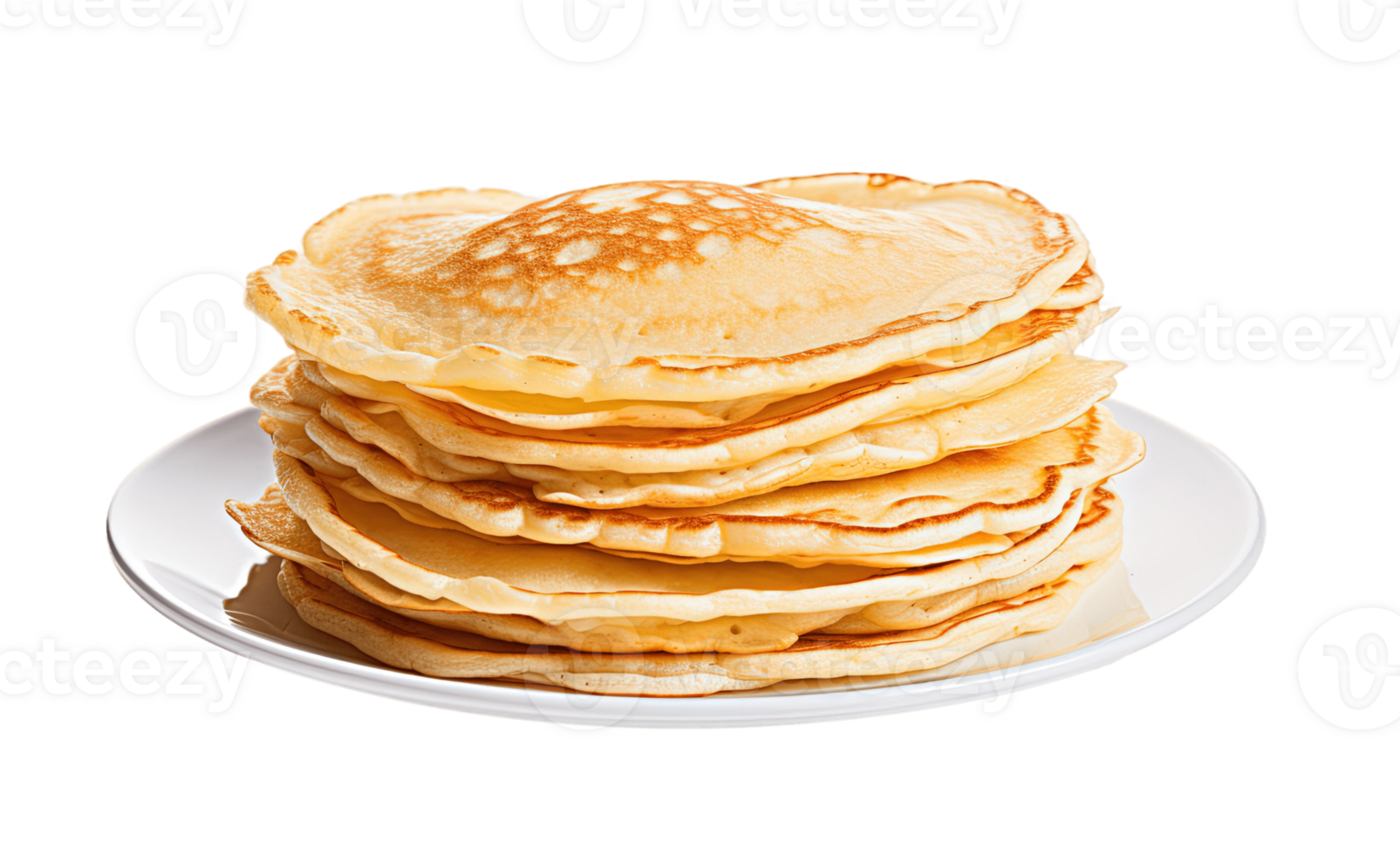 Pancakes isolated on transparent background. PNG file, cut out. AI Generated