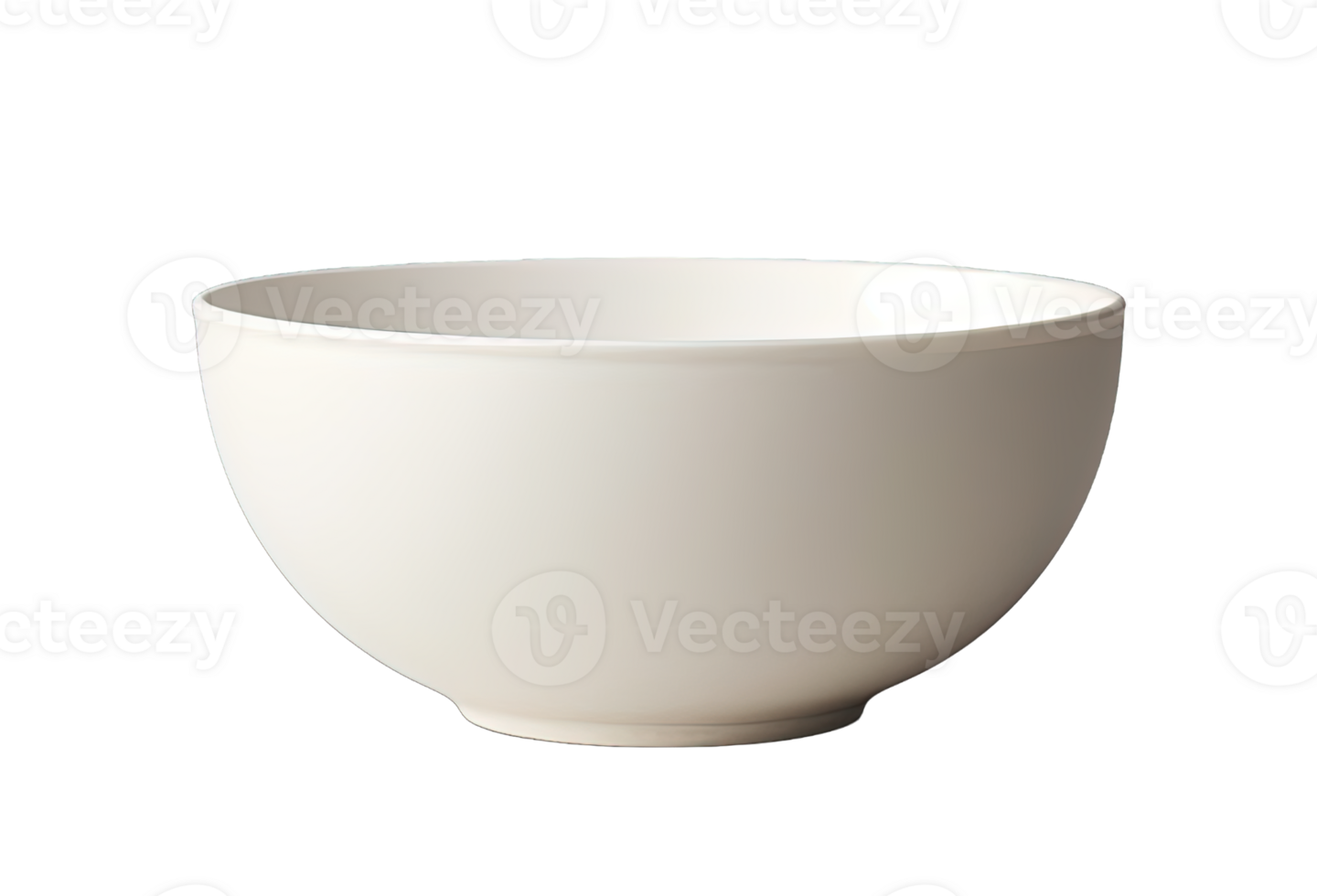 Empty White bowl isolated on transparent background. PNG file, cut out. AI Generated