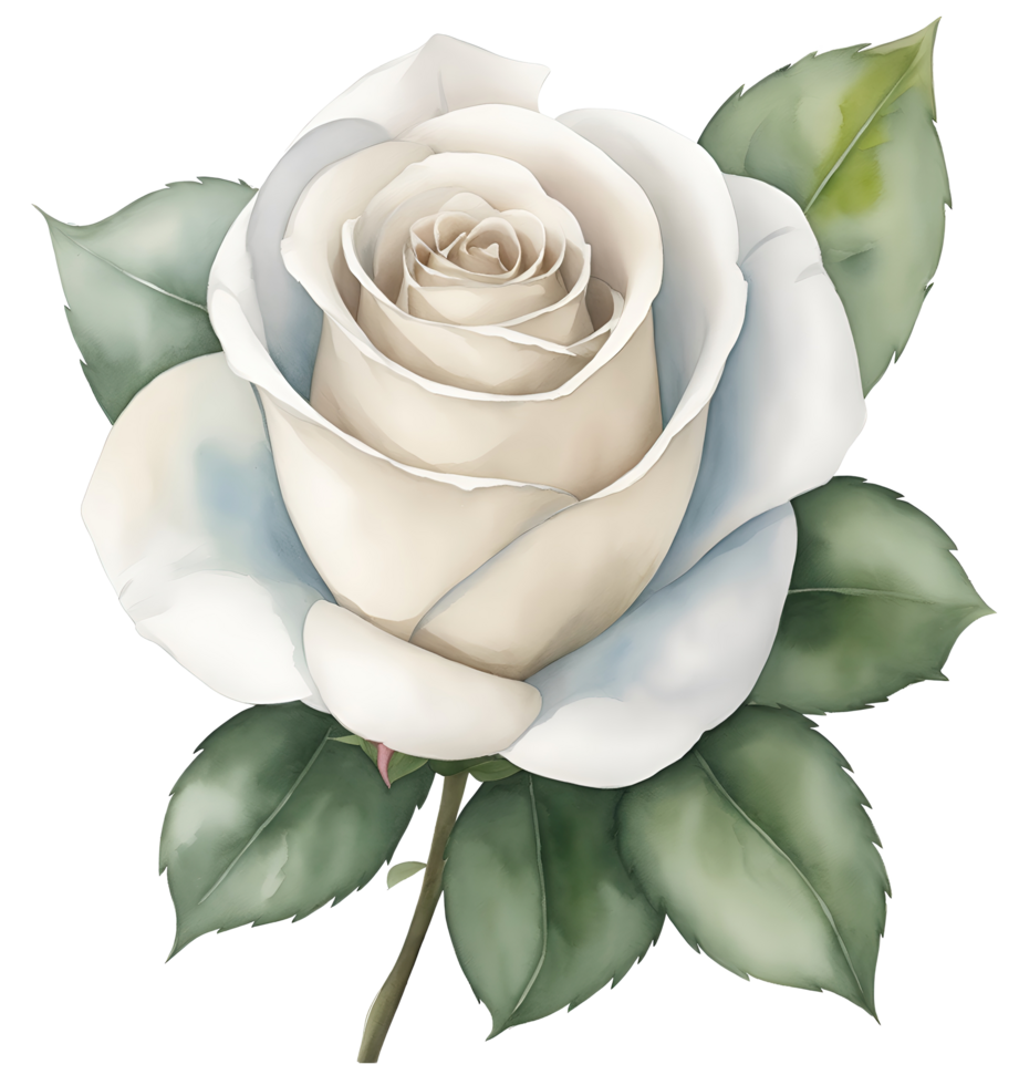 Watercolor illustration of rose flower. AI Generative. png
